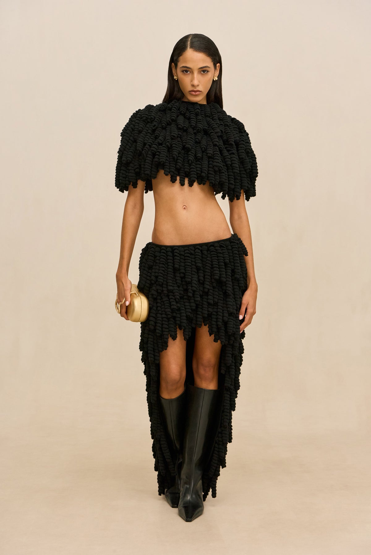 KEZIAH KNIT SKIRT - BLACK