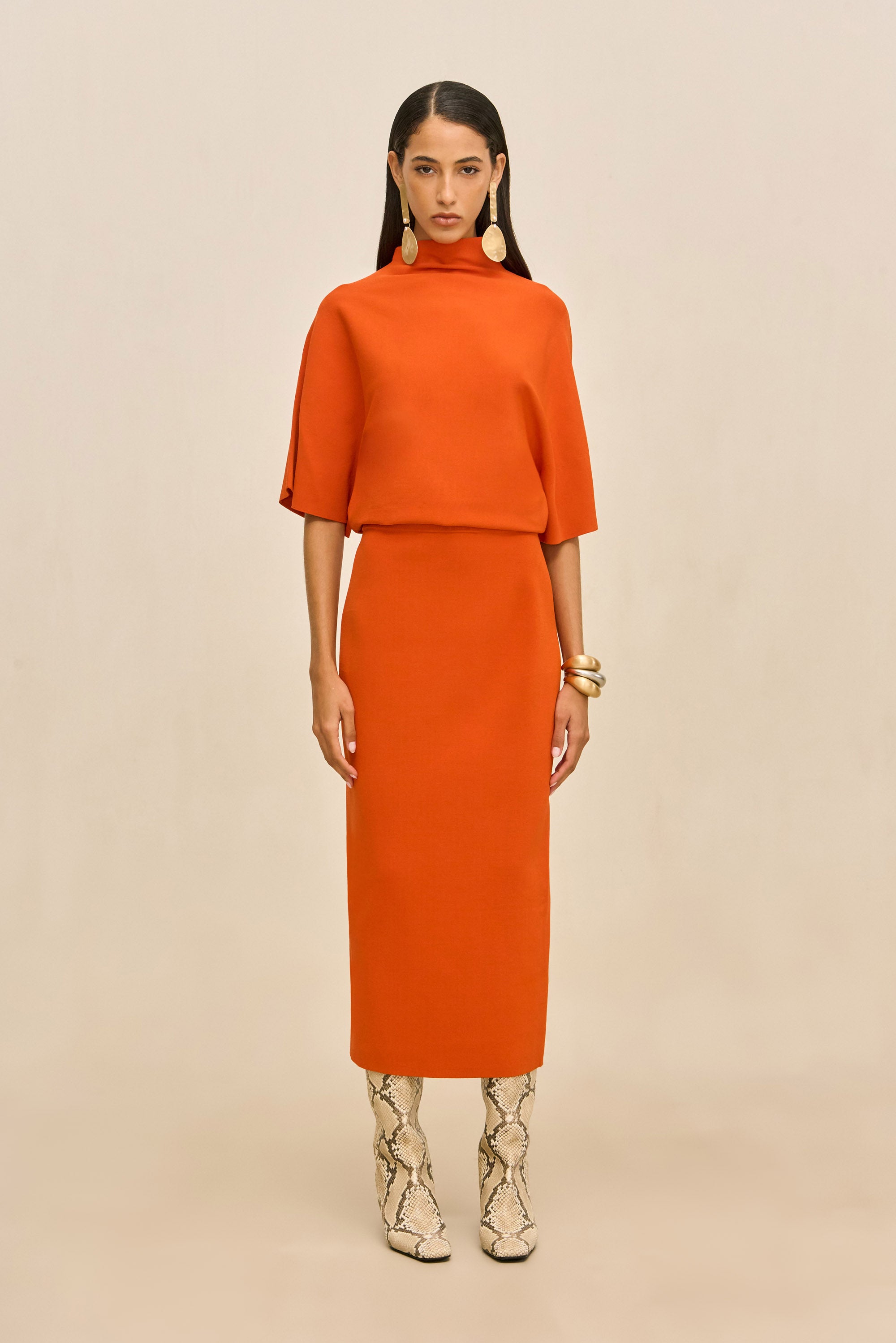 KEONI KNIT DRESS - PEPPER