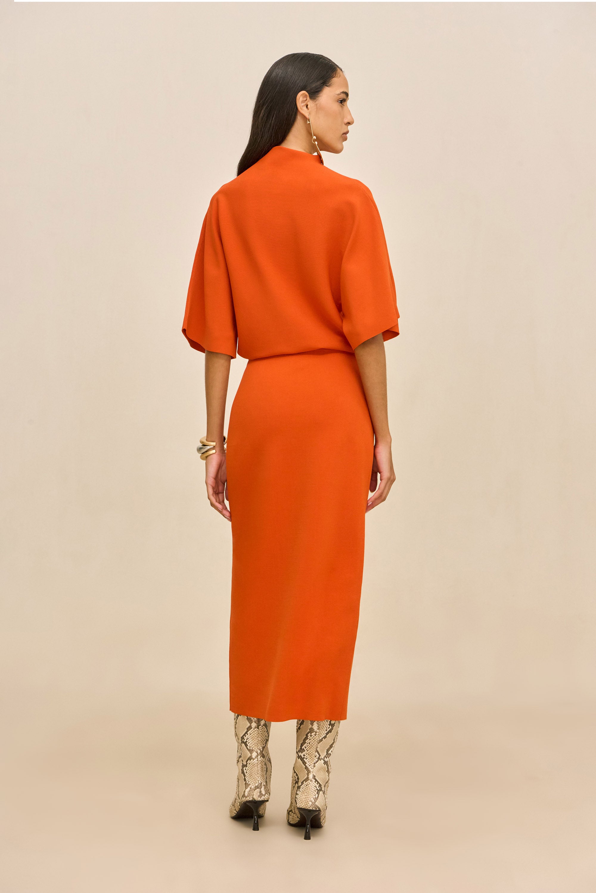 KEONI KNIT DRESS - PEPPER
