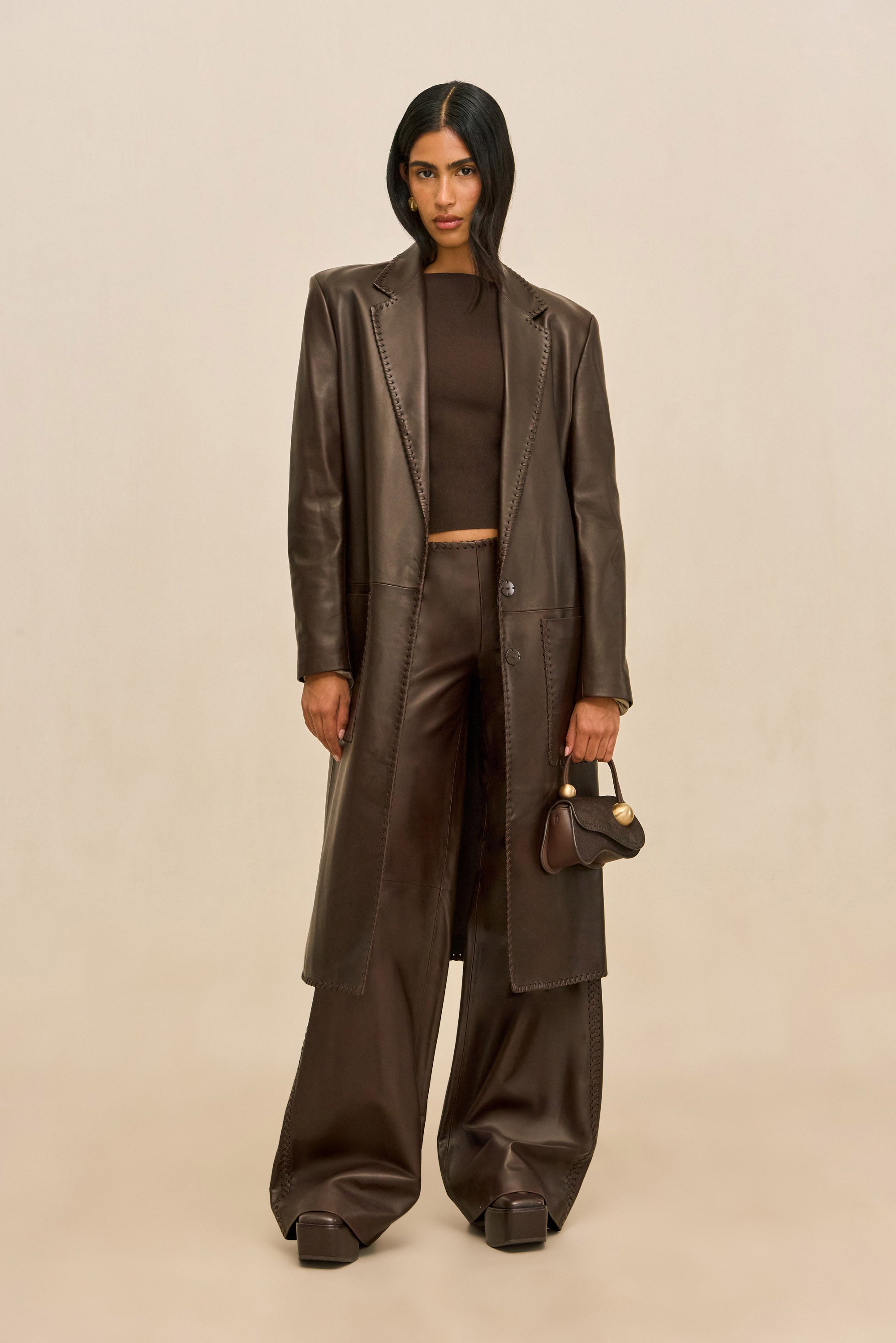 ELI LEATHER COAT - WREN