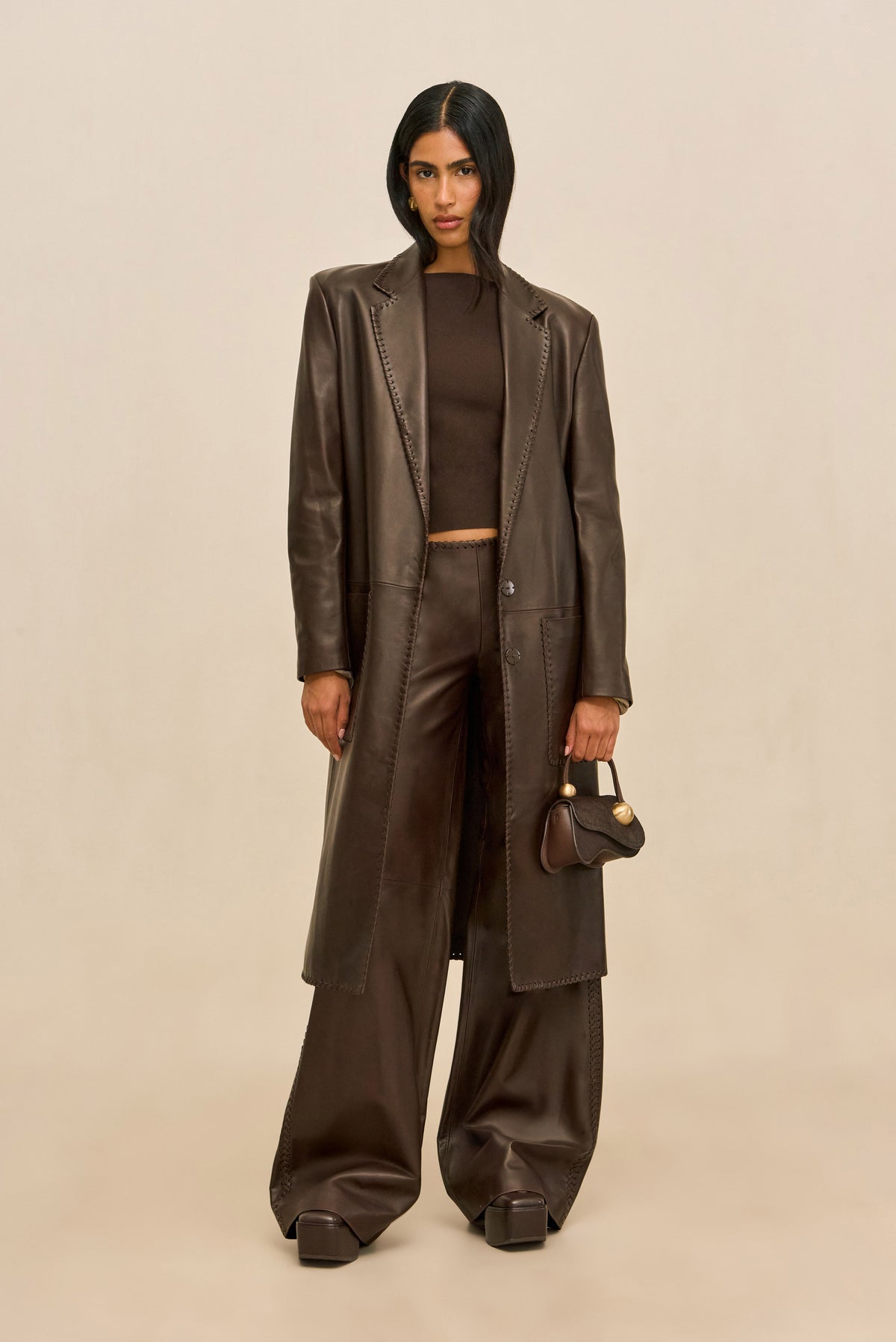 ELI LEATHER COAT - WREN