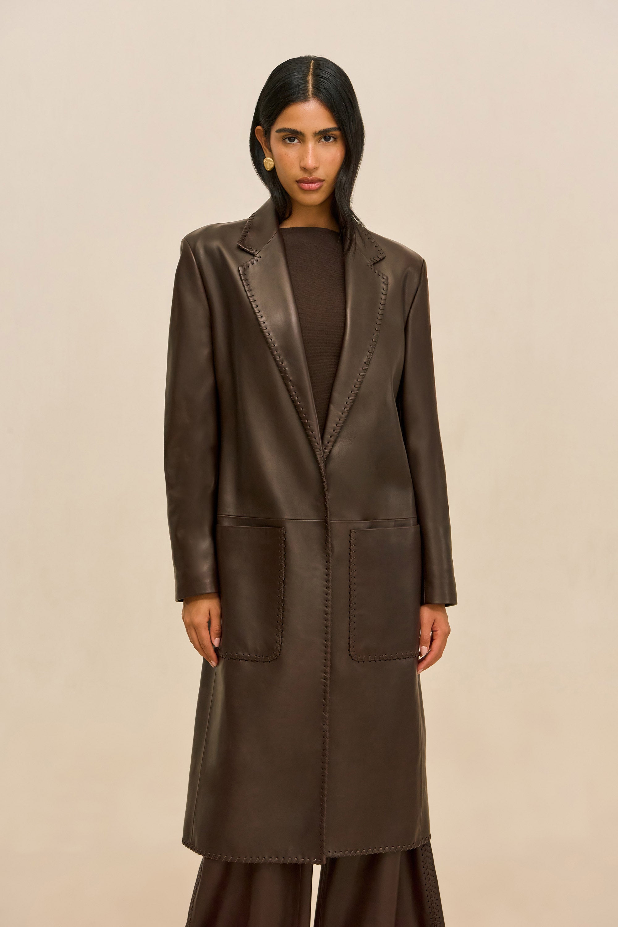 ELI LEATHER COAT - WREN