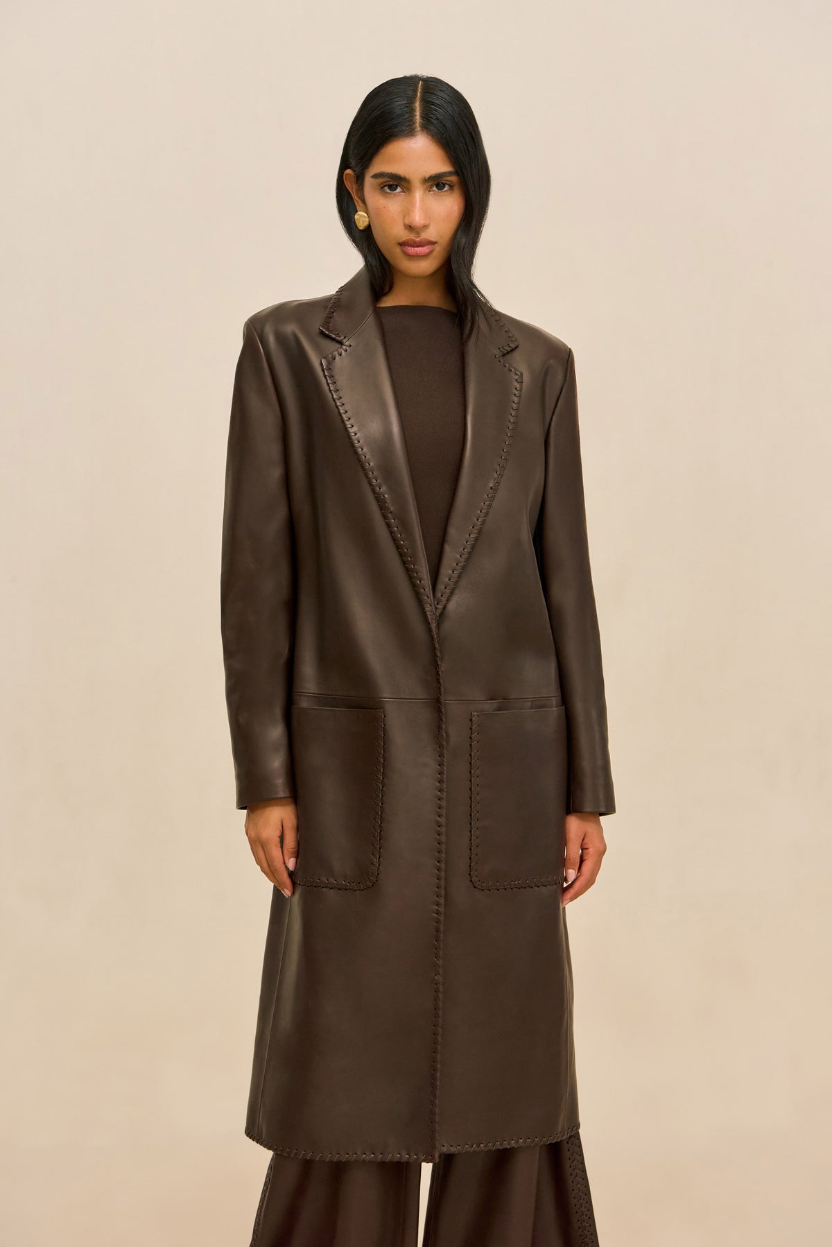 ELI LEATHER COAT - WREN