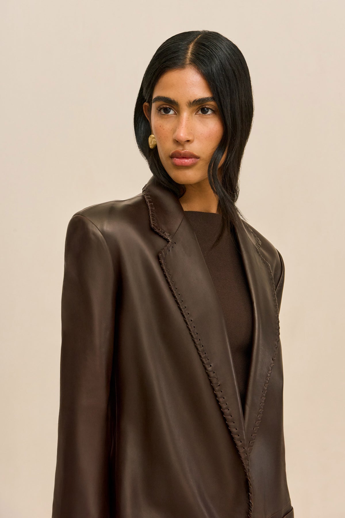 ELI LEATHER COAT - WREN
