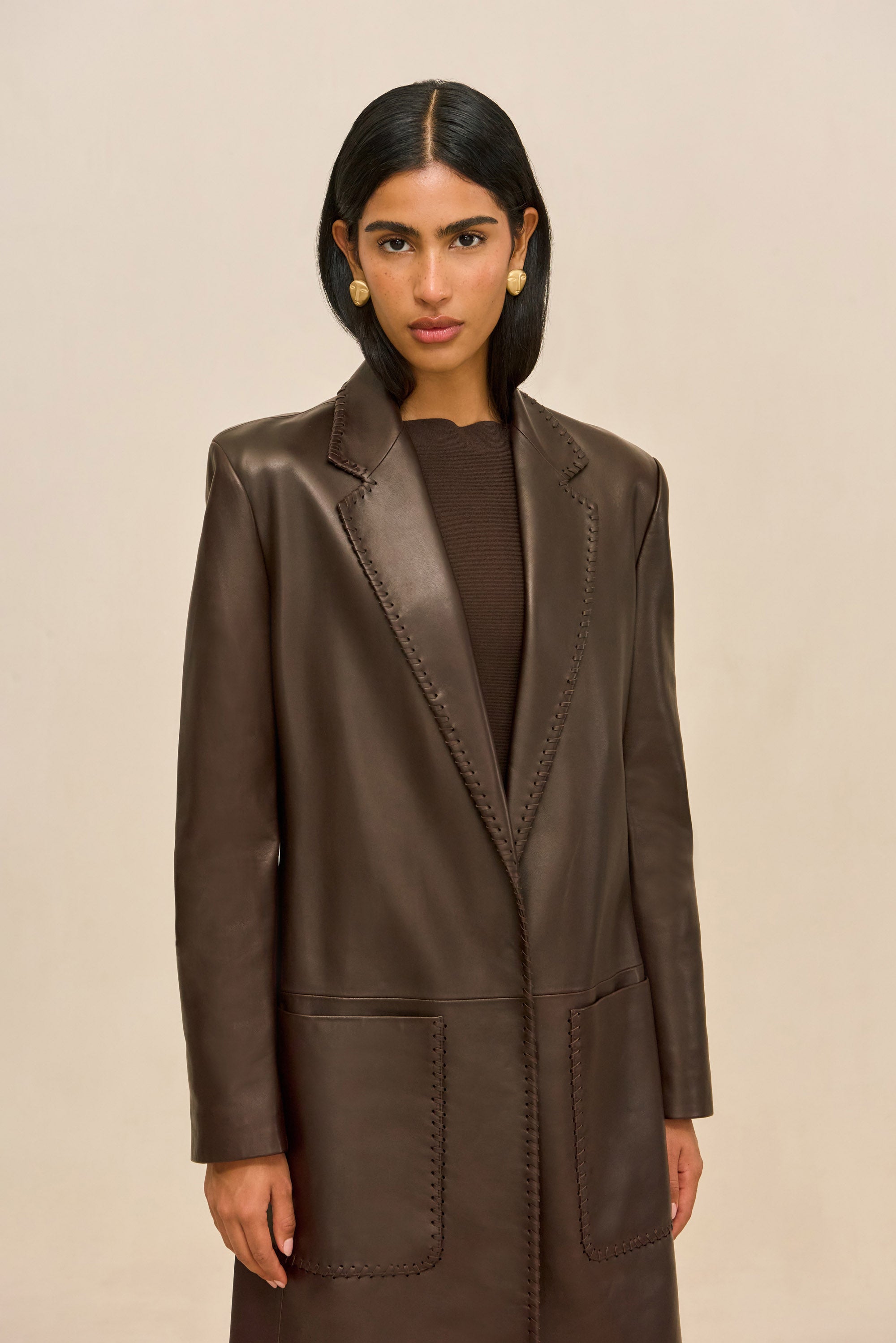 ELI LEATHER COAT - WREN
