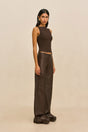 RHENEA LEATHER PANT - WREN