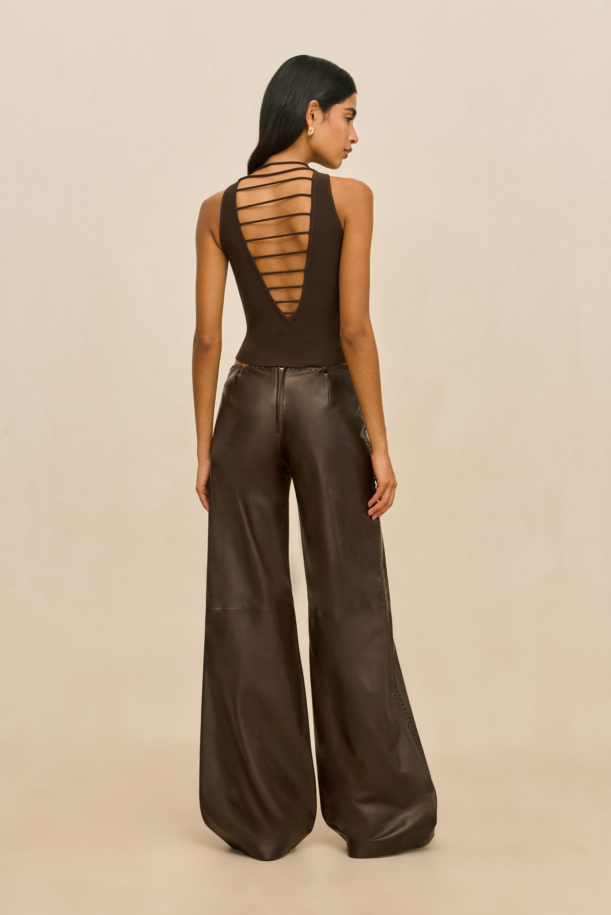 RHENEA LEATHER PANT - WREN