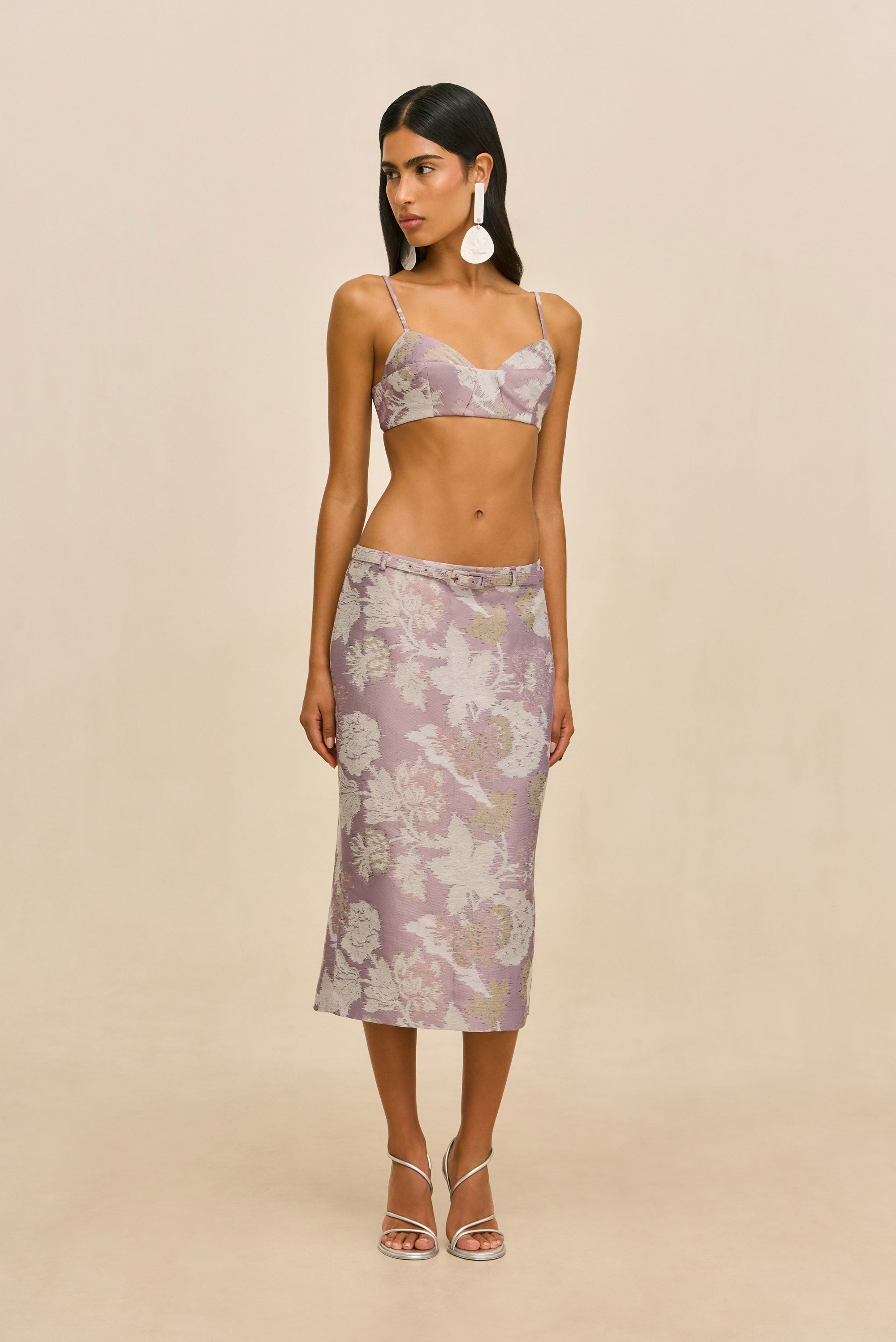 OLLIE SKIRT - FLORAL JACQUARD
