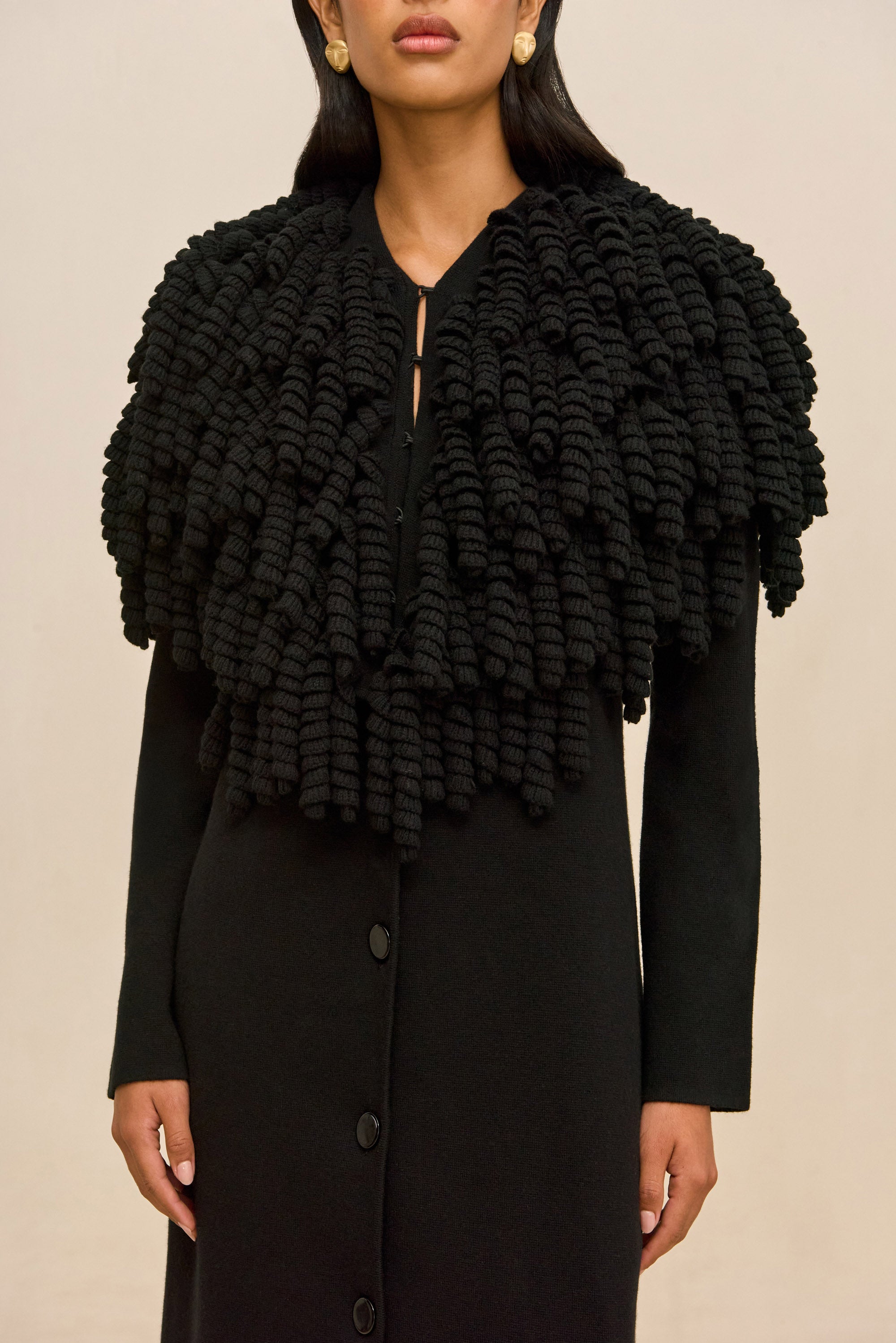 MEENA KNIT COAT - BLACK