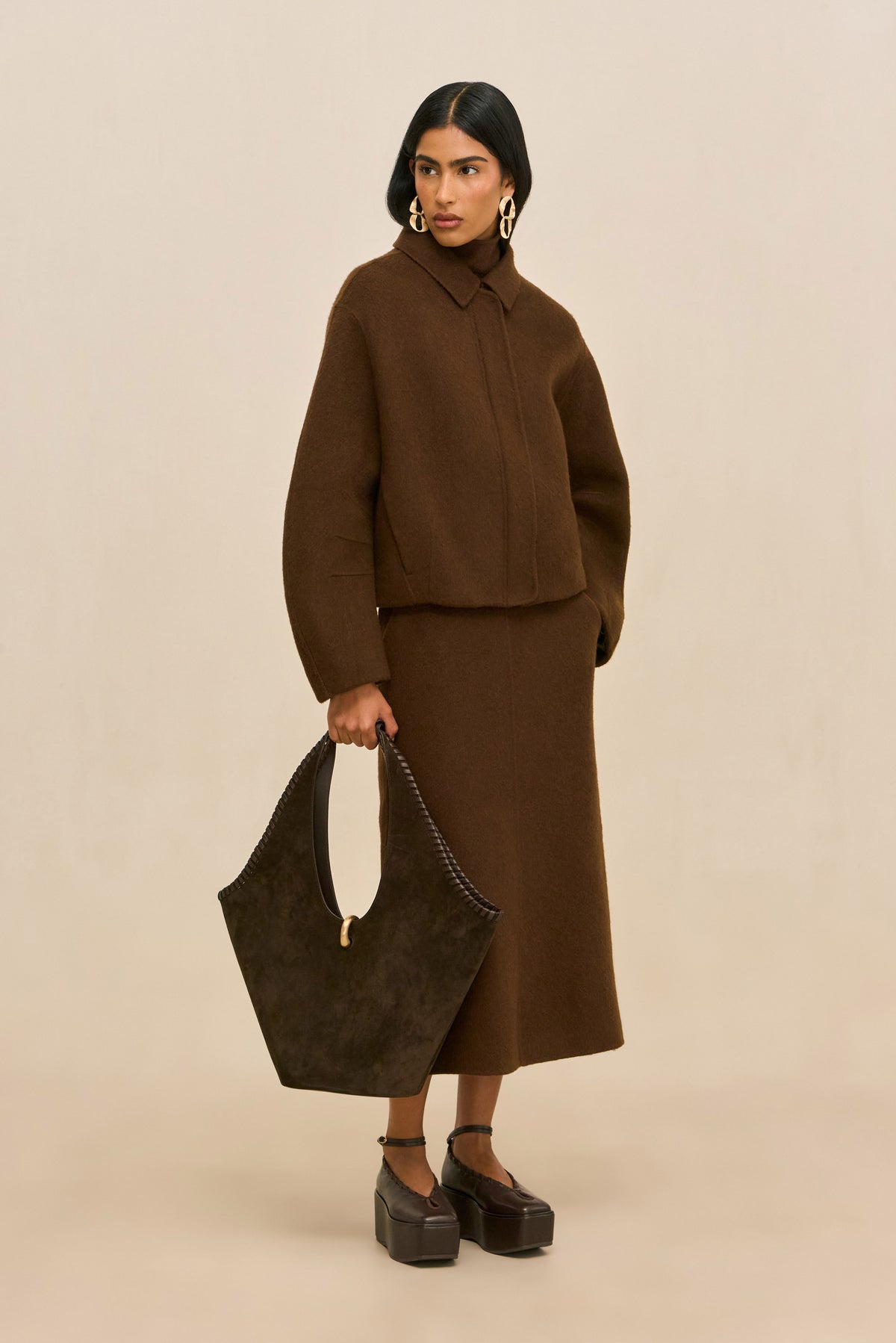 REENA JACKET - DARK BROWN