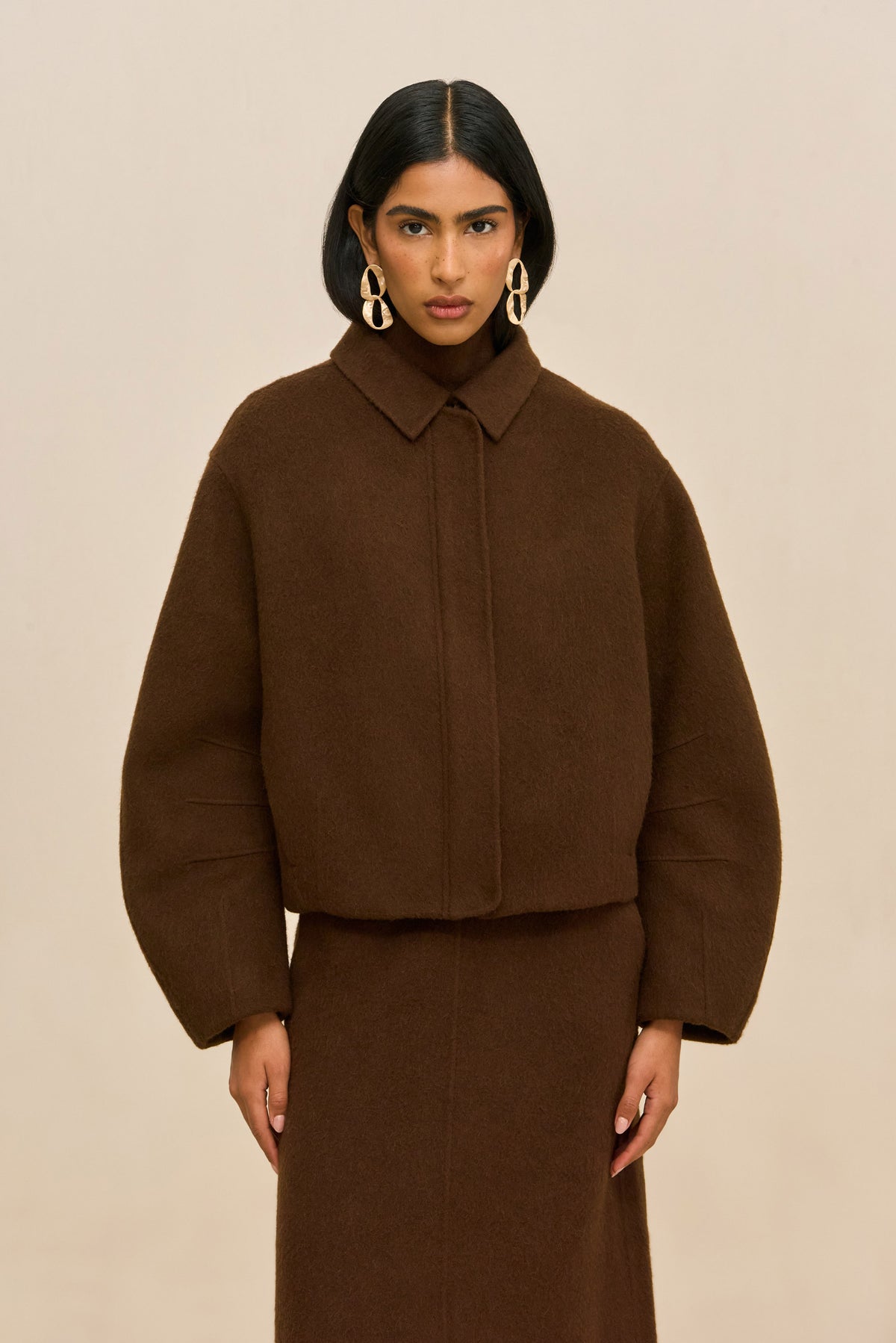 REENA JACKET - DARK BROWN