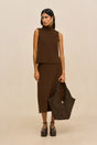 SUE TOP - DARK BROWN