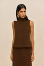 SUE TOP - DARK BROWN