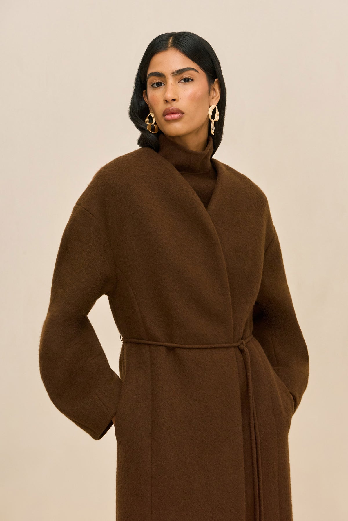 BRUNELLA COAT - DARK BROWN