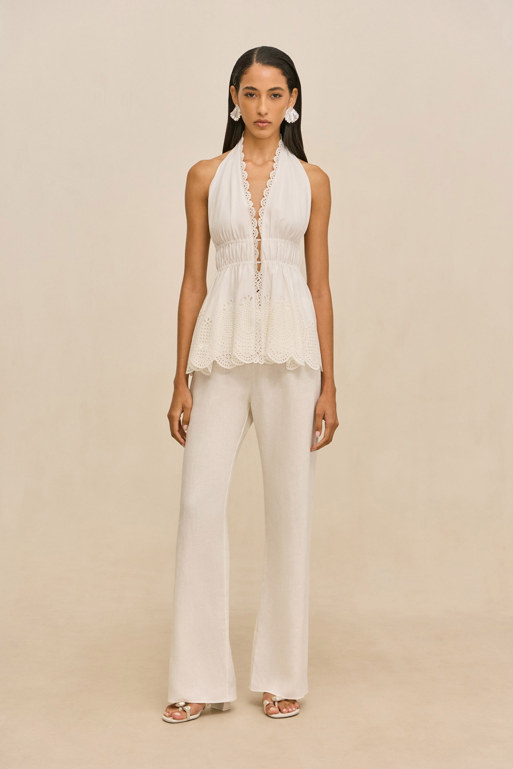 SARA PANT - OFF WHITE LINEN