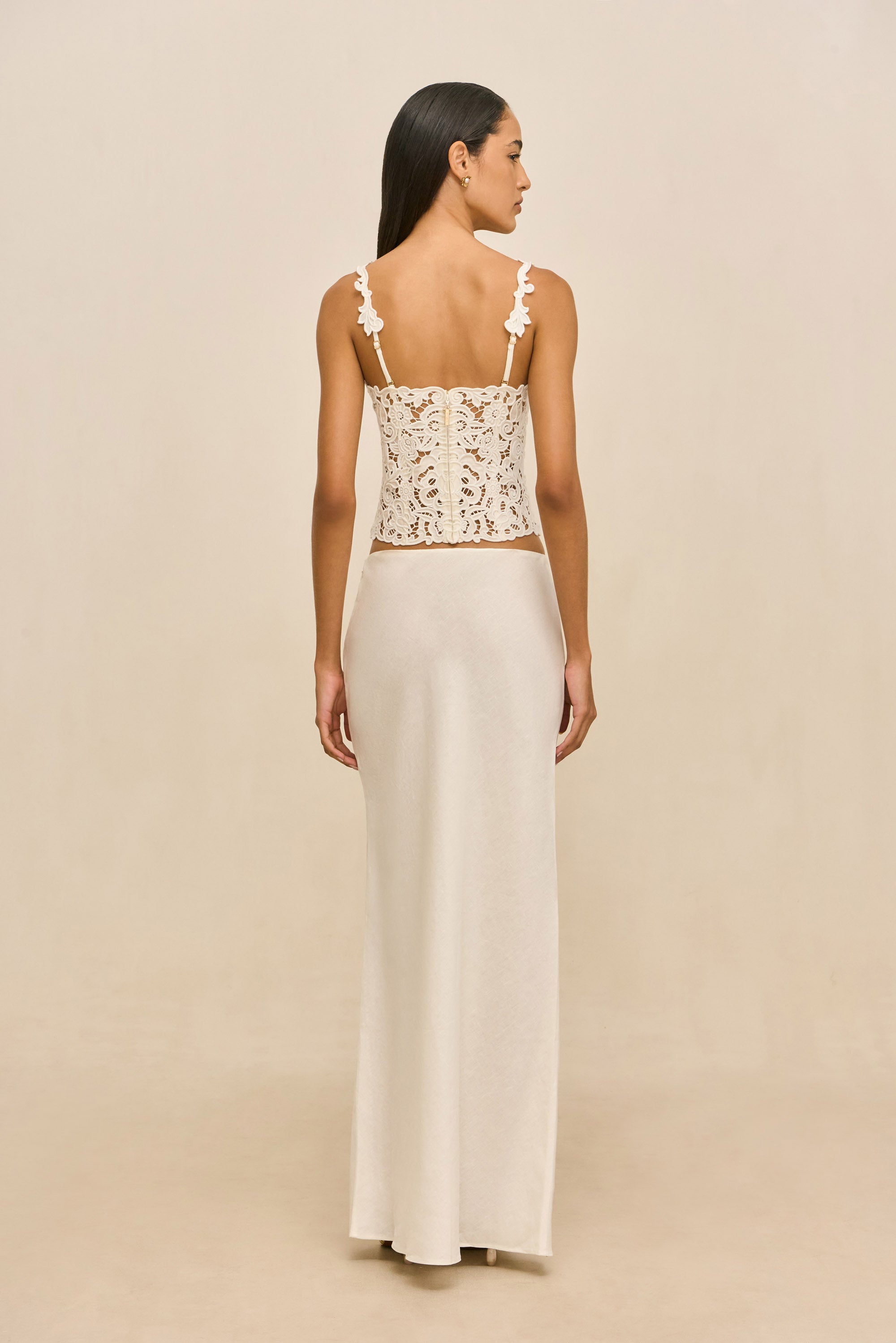 CHANTEL SKIRT - OFF WHITE LINEN