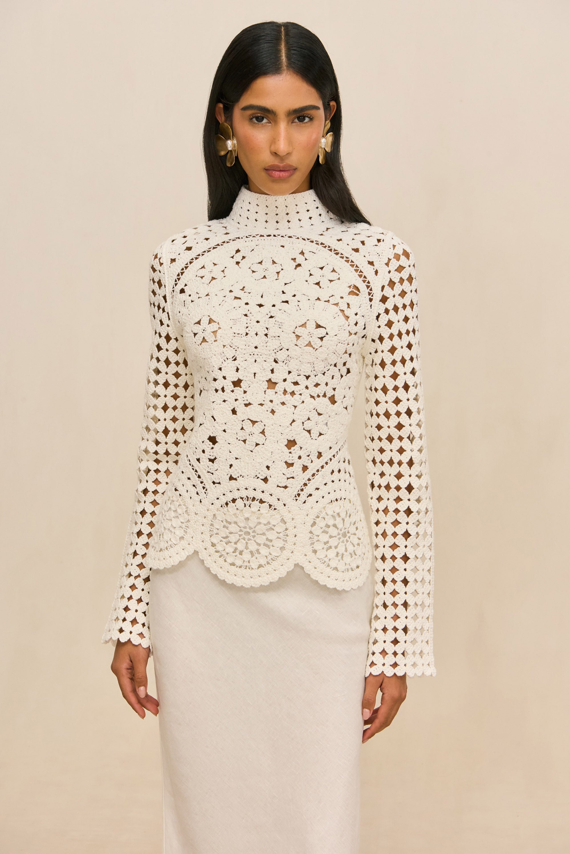 DEIA CROCHET TOP - OFF WHITE