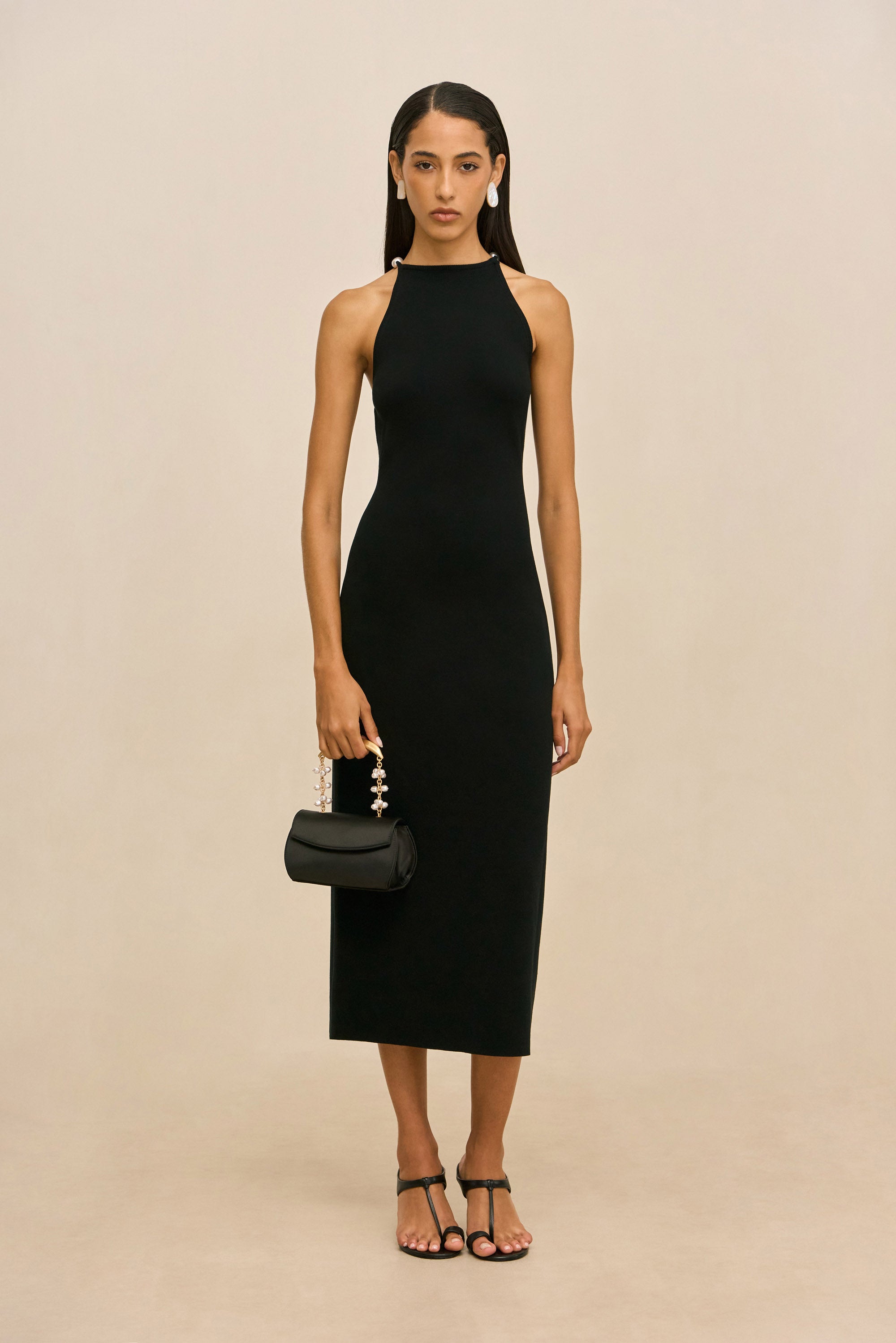 GIANINA KNIT DRESS - BLACK