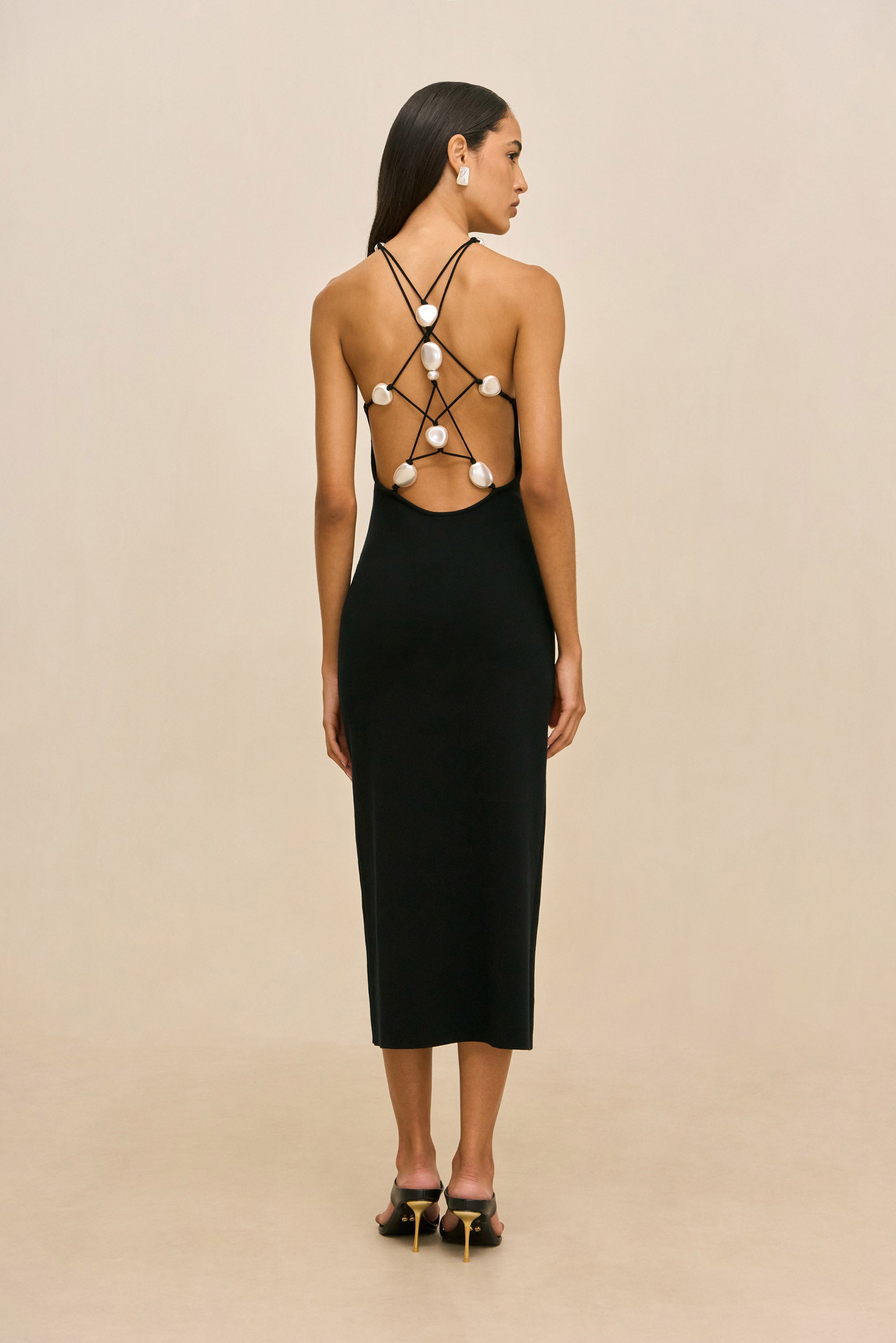 GIANINA KNIT DRESS - BLACK