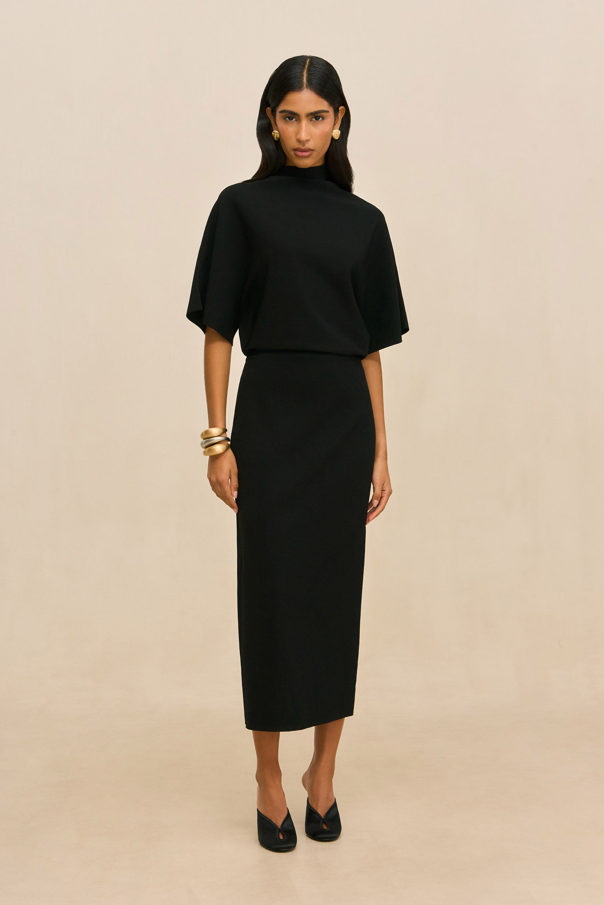 KEONI KNIT DRESS - BLACK