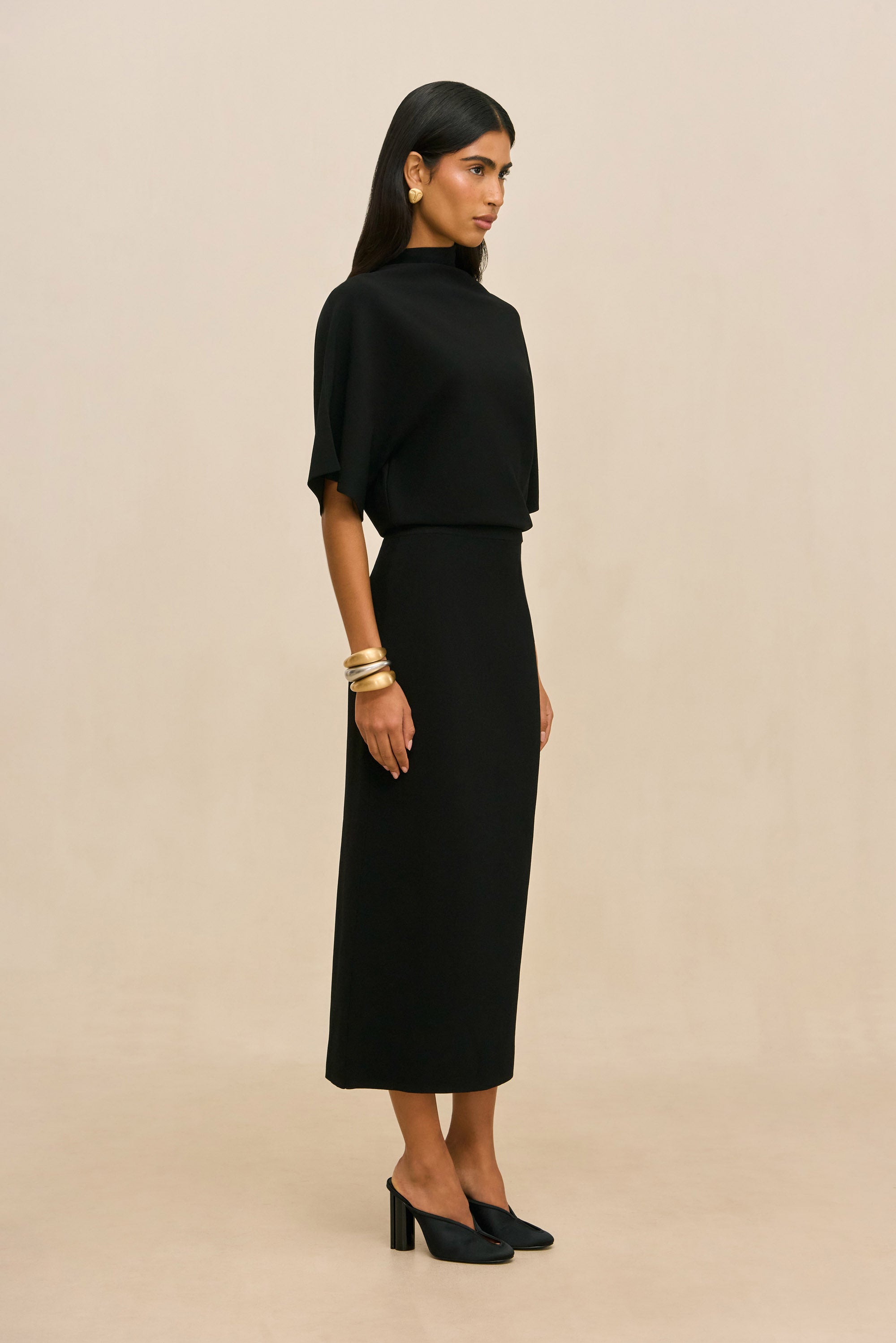 KEONI KNIT DRESS - BLACK