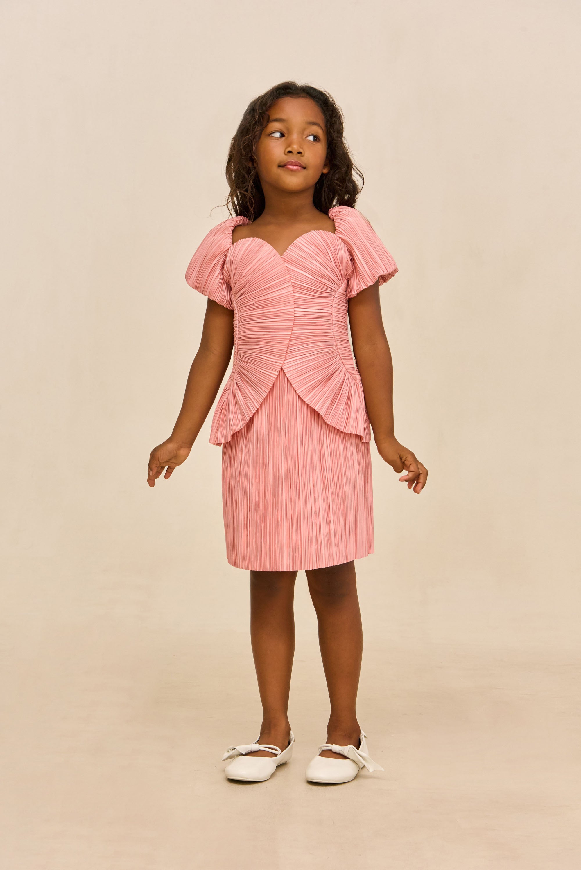 KIDS CHARLIQUE DRESS - PETAL PINK