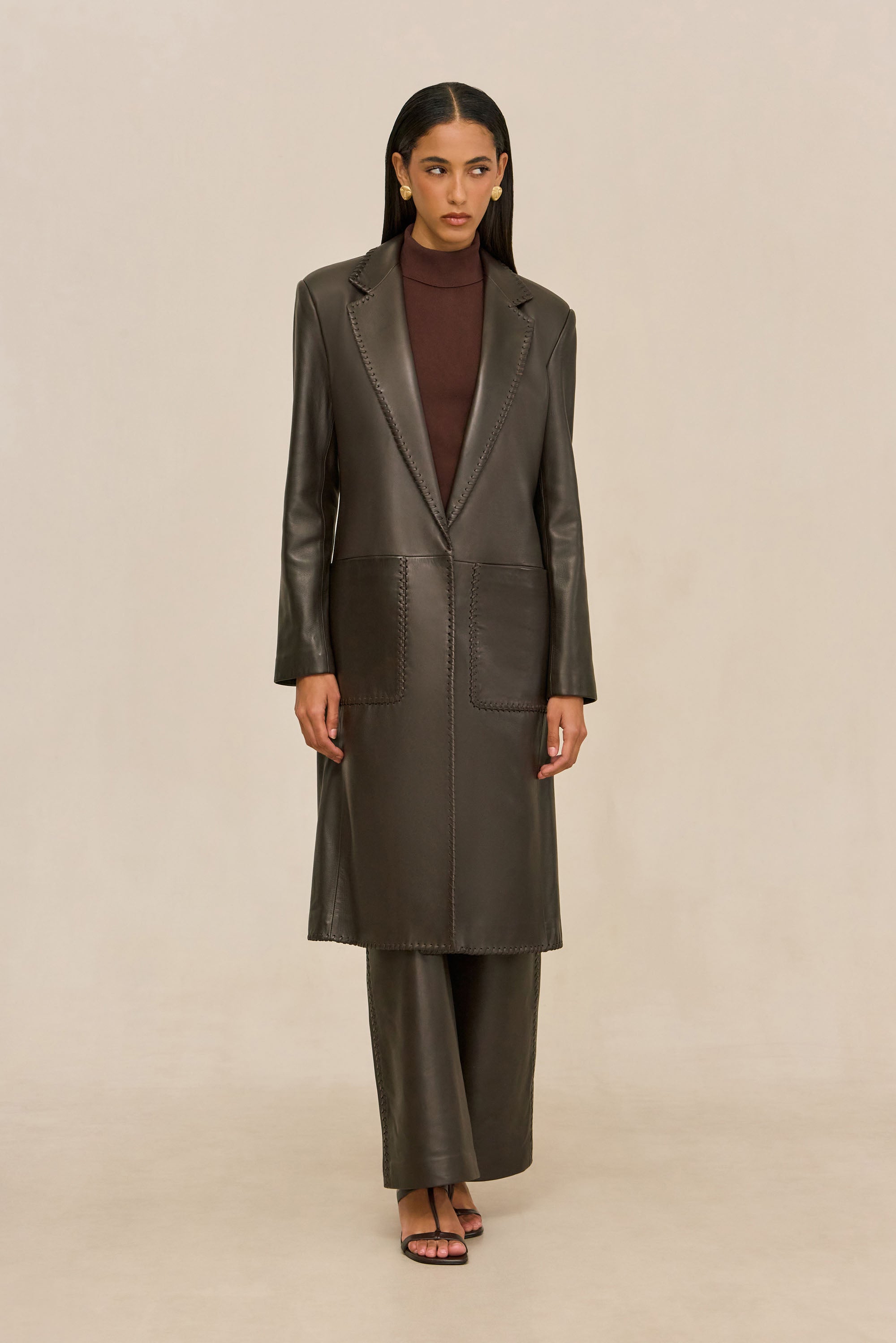 ELI LEATHER COAT - WREN