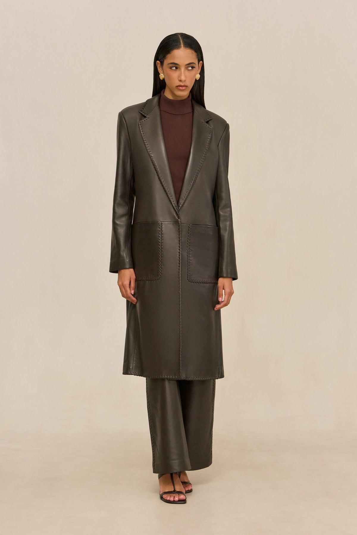 ELI LEATHER COAT - WREN