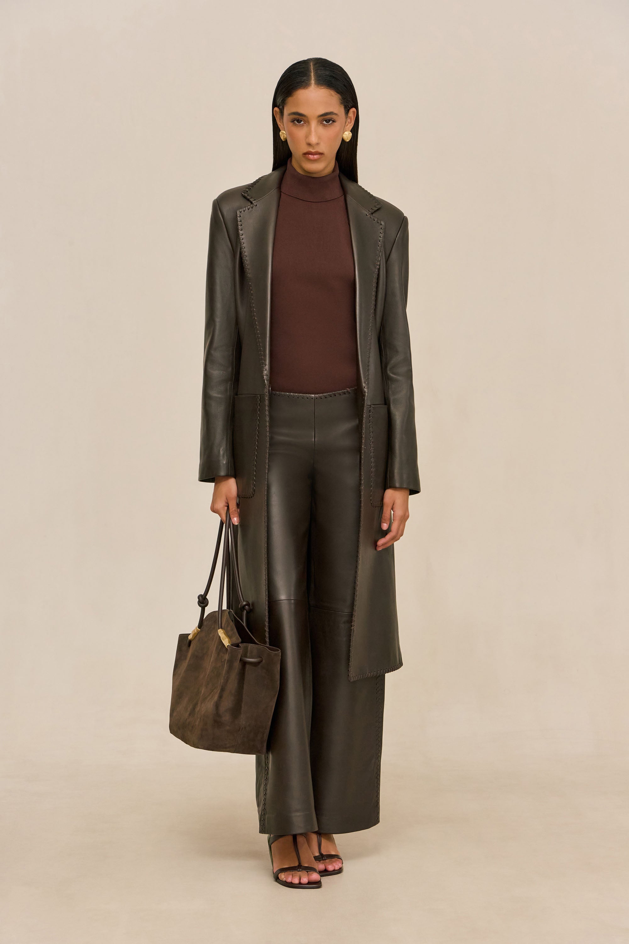 ELI LEATHER COAT - WREN