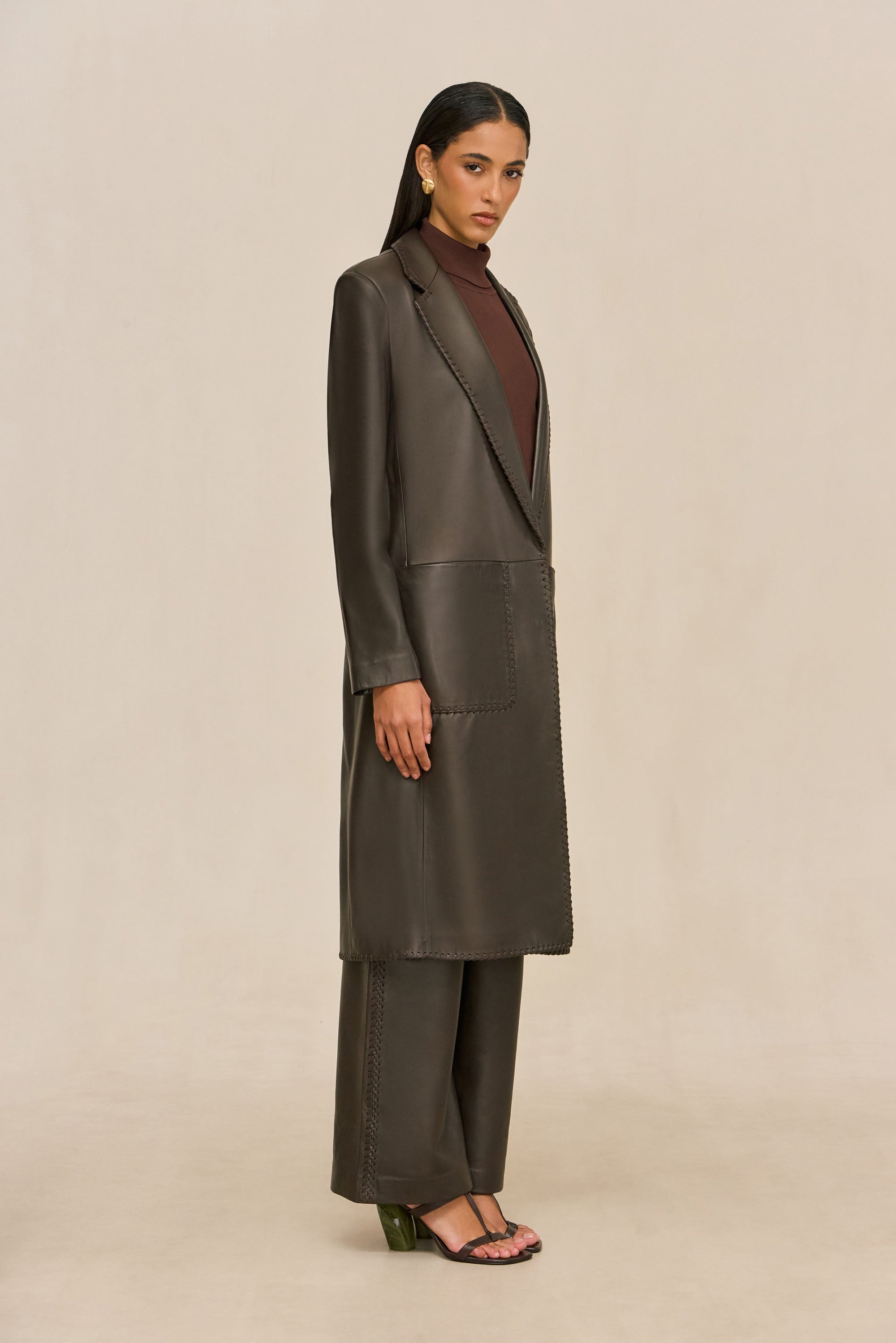ELI LEATHER COAT - WREN