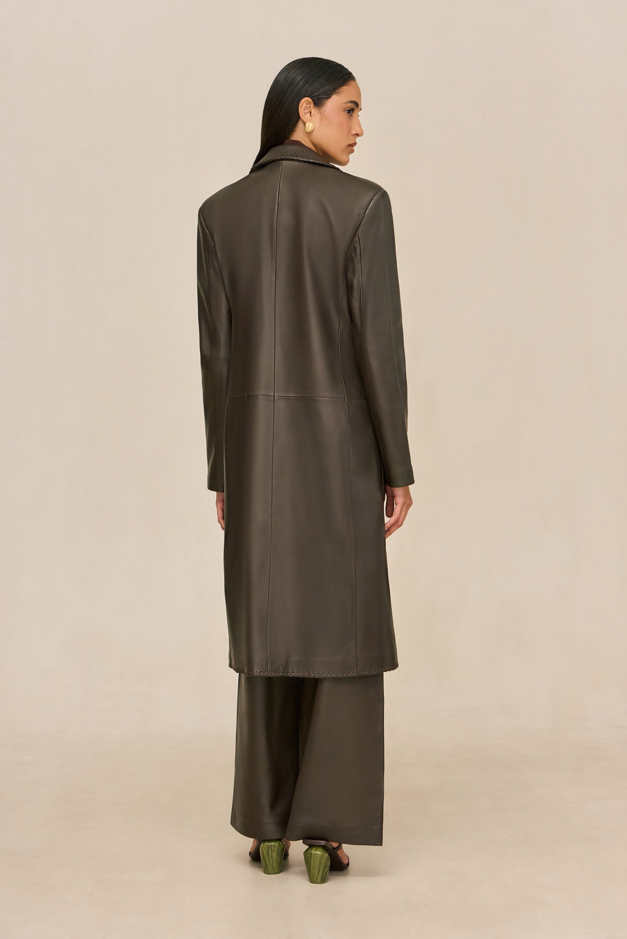 ELI LEATHER COAT - WREN