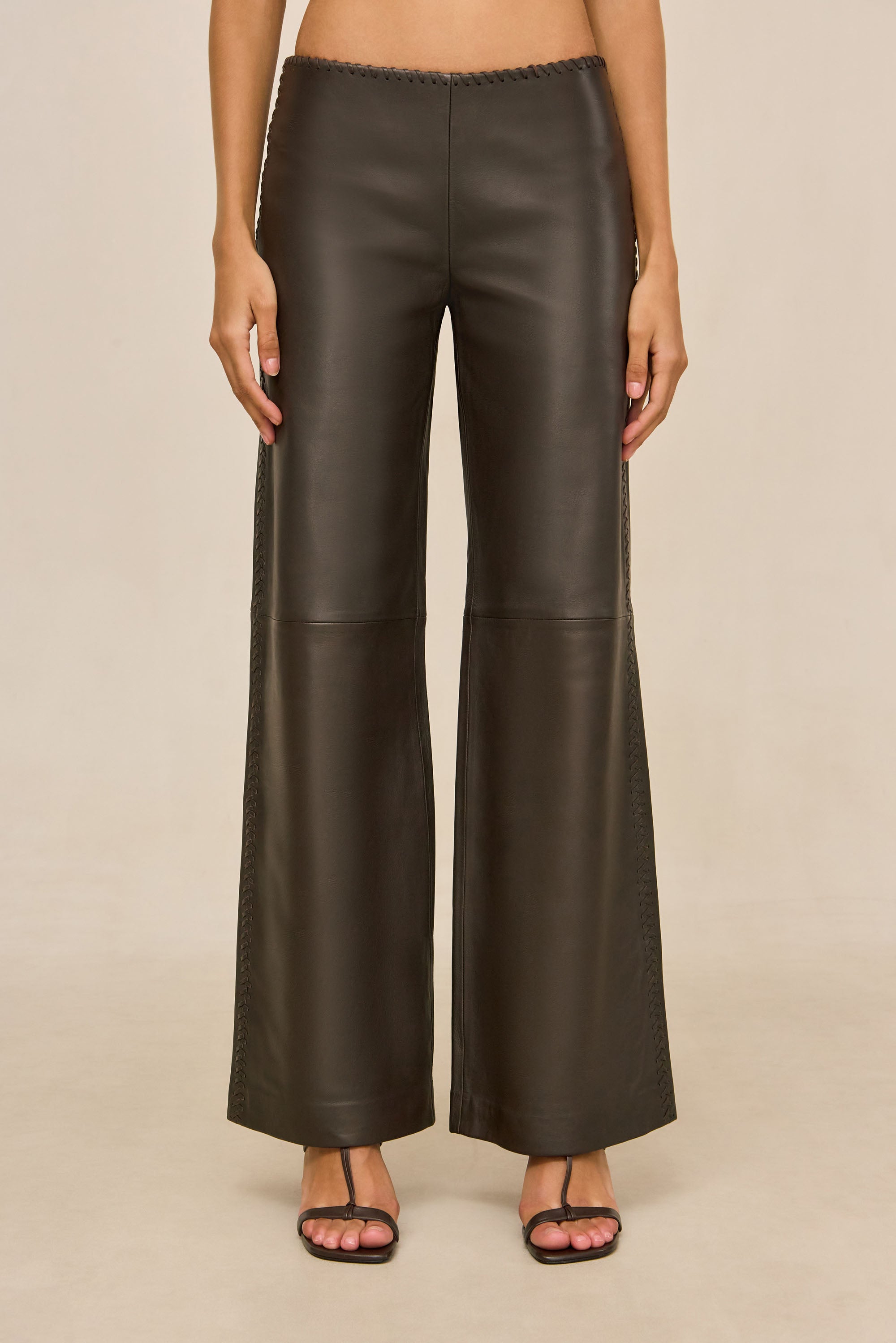 RHENEA LEATHER PANT - WREN