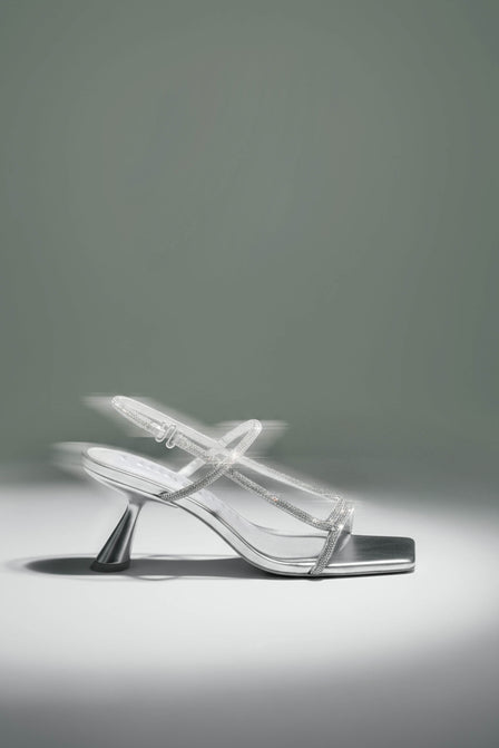 REINA RHINESTONE SANDAL - CLEAR