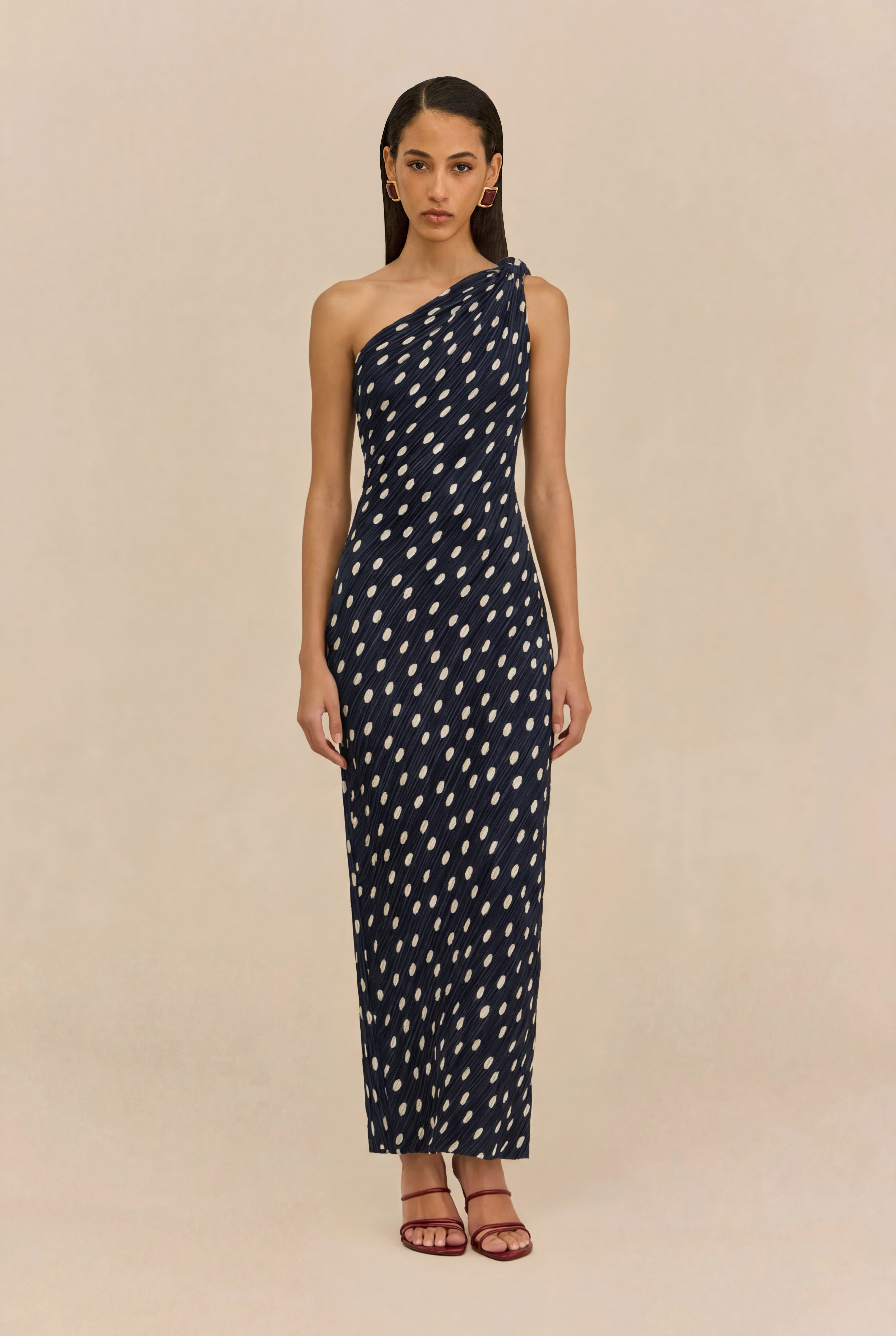 TERRE DRESS - SMALL DOT DEEP LAKE