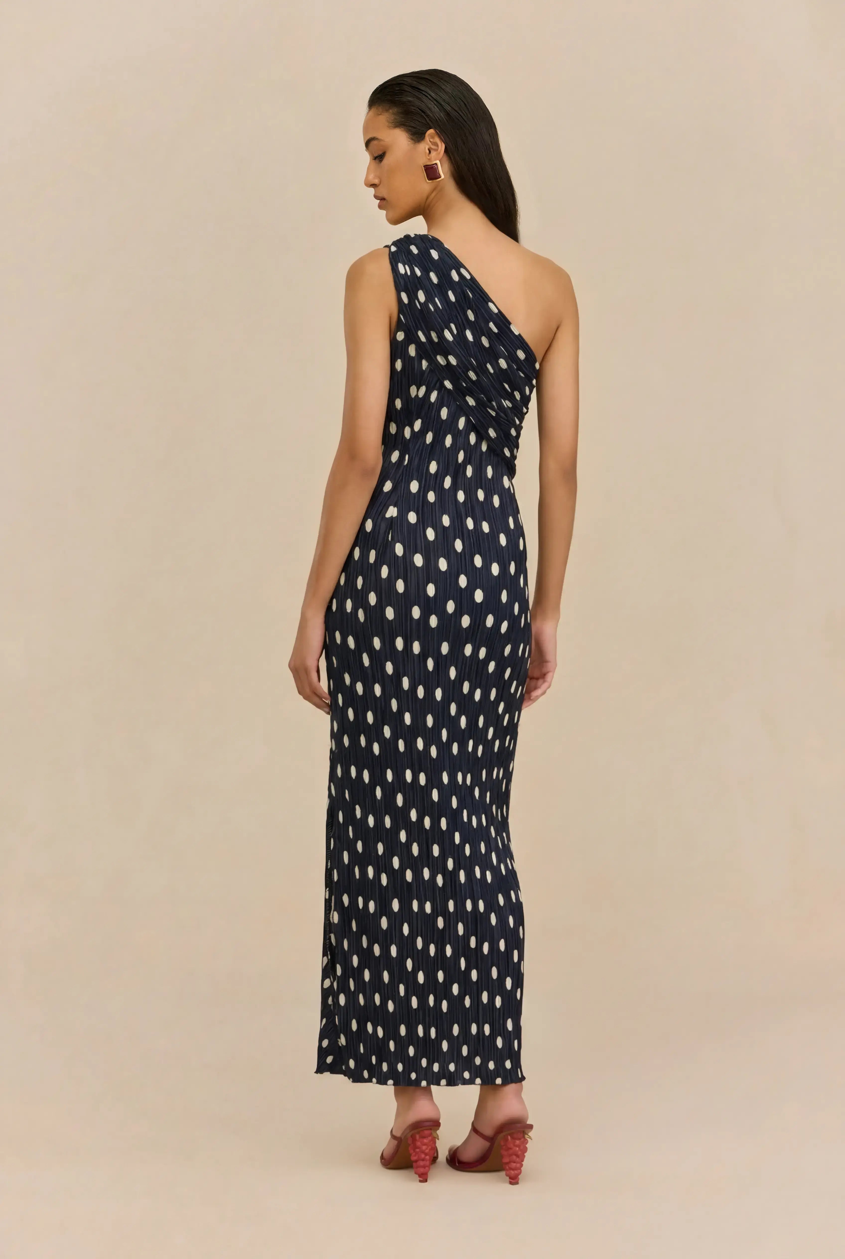 TERRE DRESS - SMALL DOT DEEP LAKE