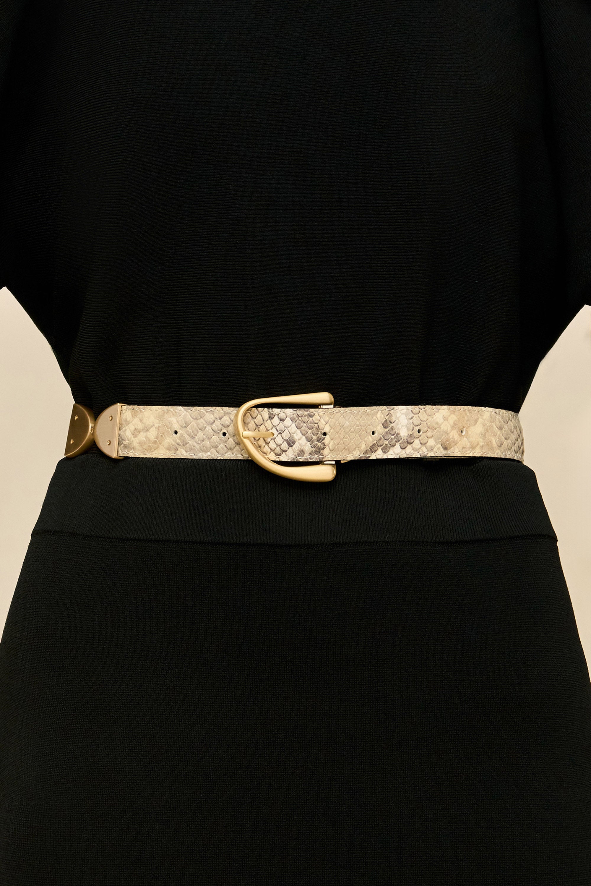 AILANI SWIVEL BELT - FADED PYTHON & BLACK