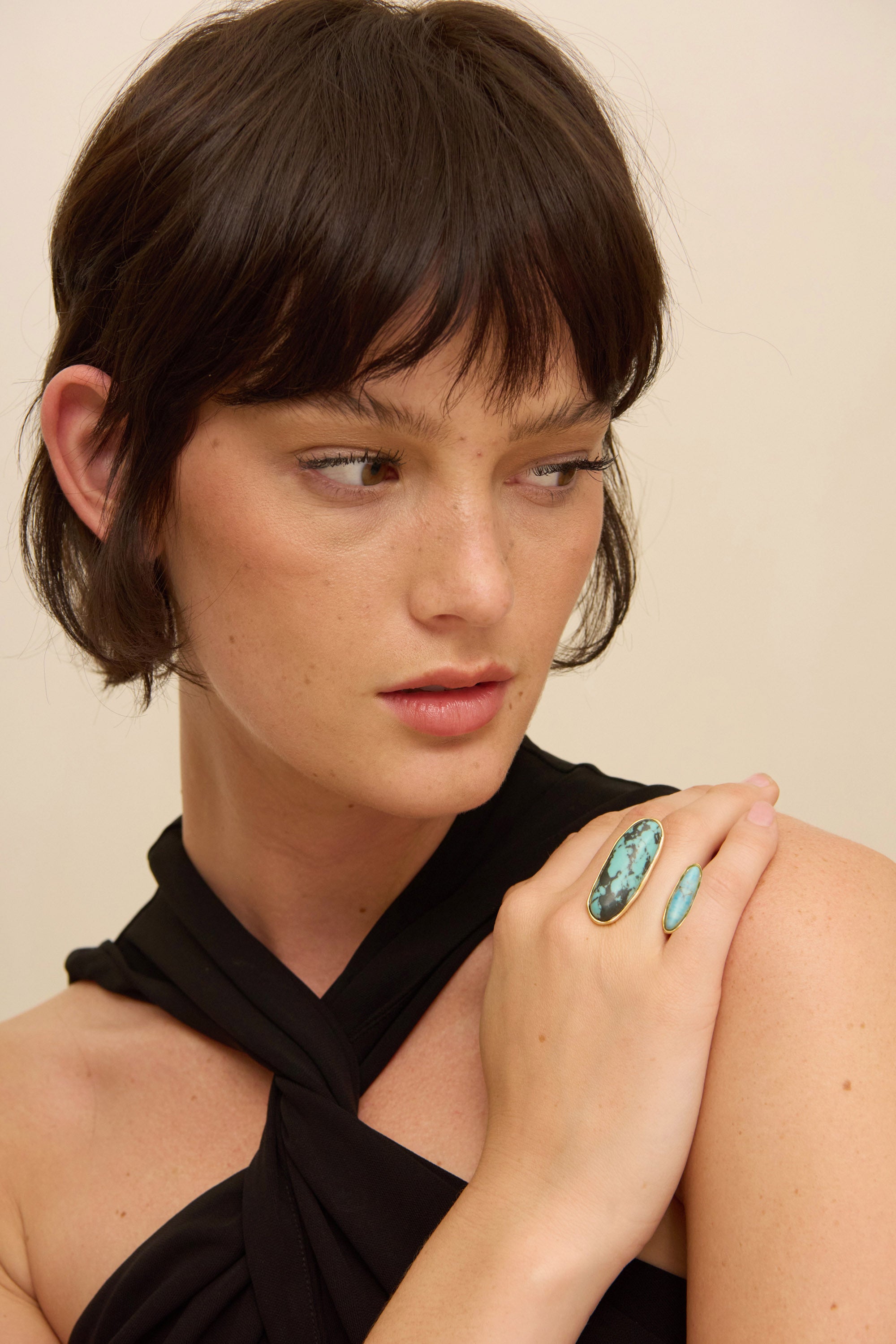 AMI MINI RING - TURQUOISE MULTI