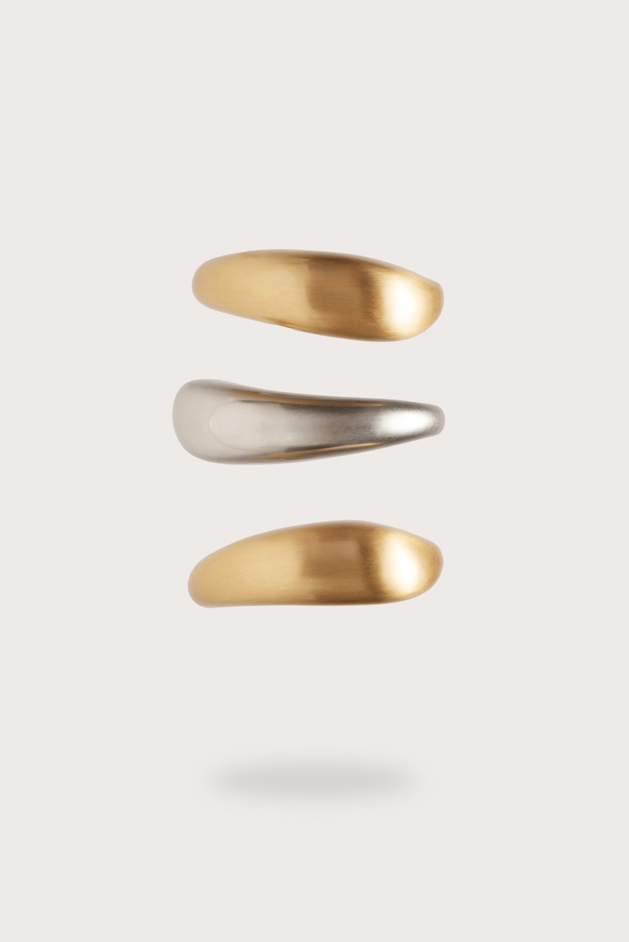 ANALEIA CUFF SET - BRUSHED BRASS & ANTIQUE SILVER