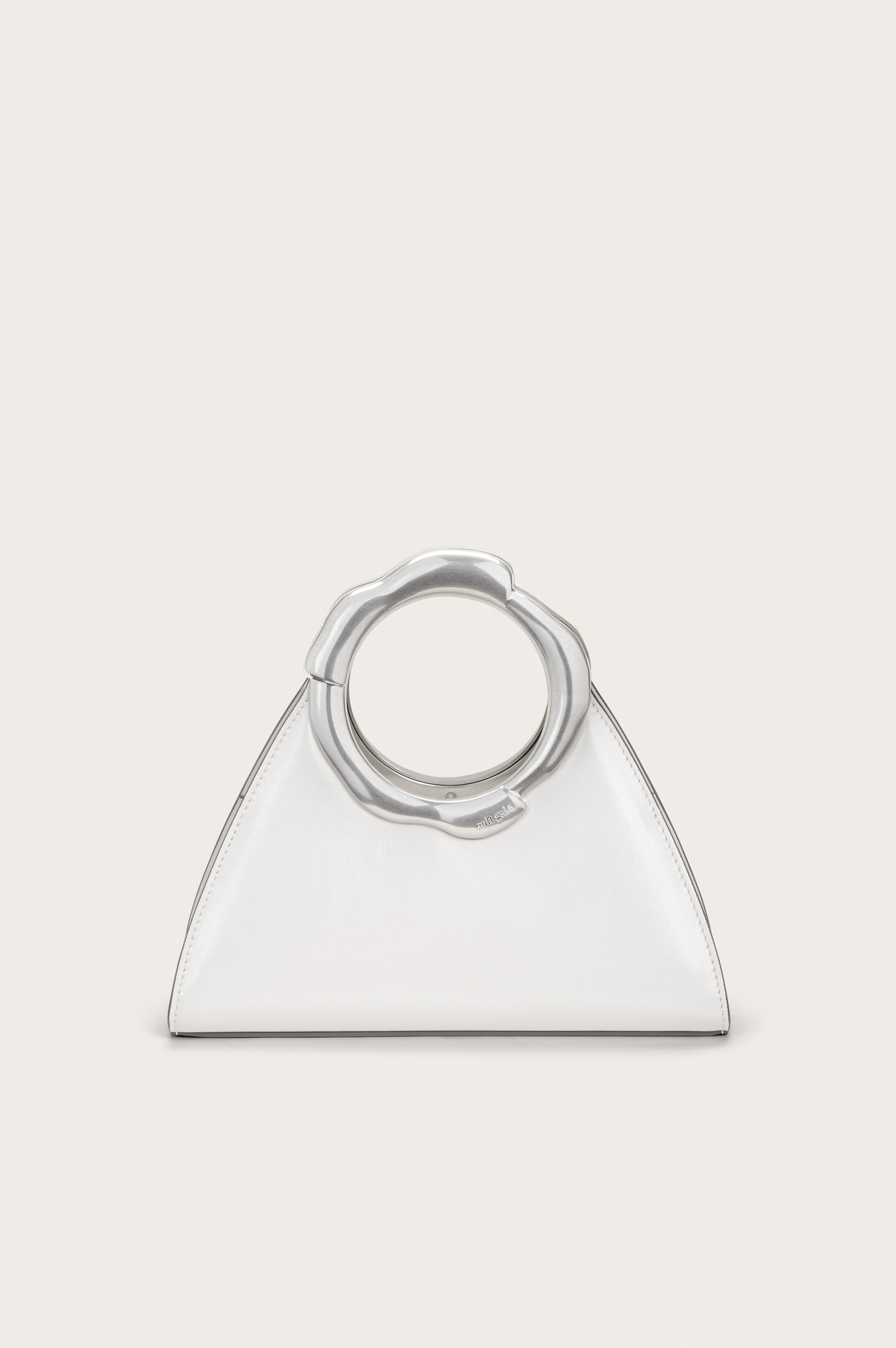 Cult Gaia Asa Bag in antique white raffia, front packshot
