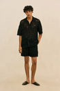 BOHOL CROCHET SHIRT - BLACK