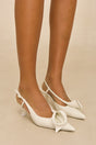 CALLA KITTEN PUMP - ANTIQUE WHITE