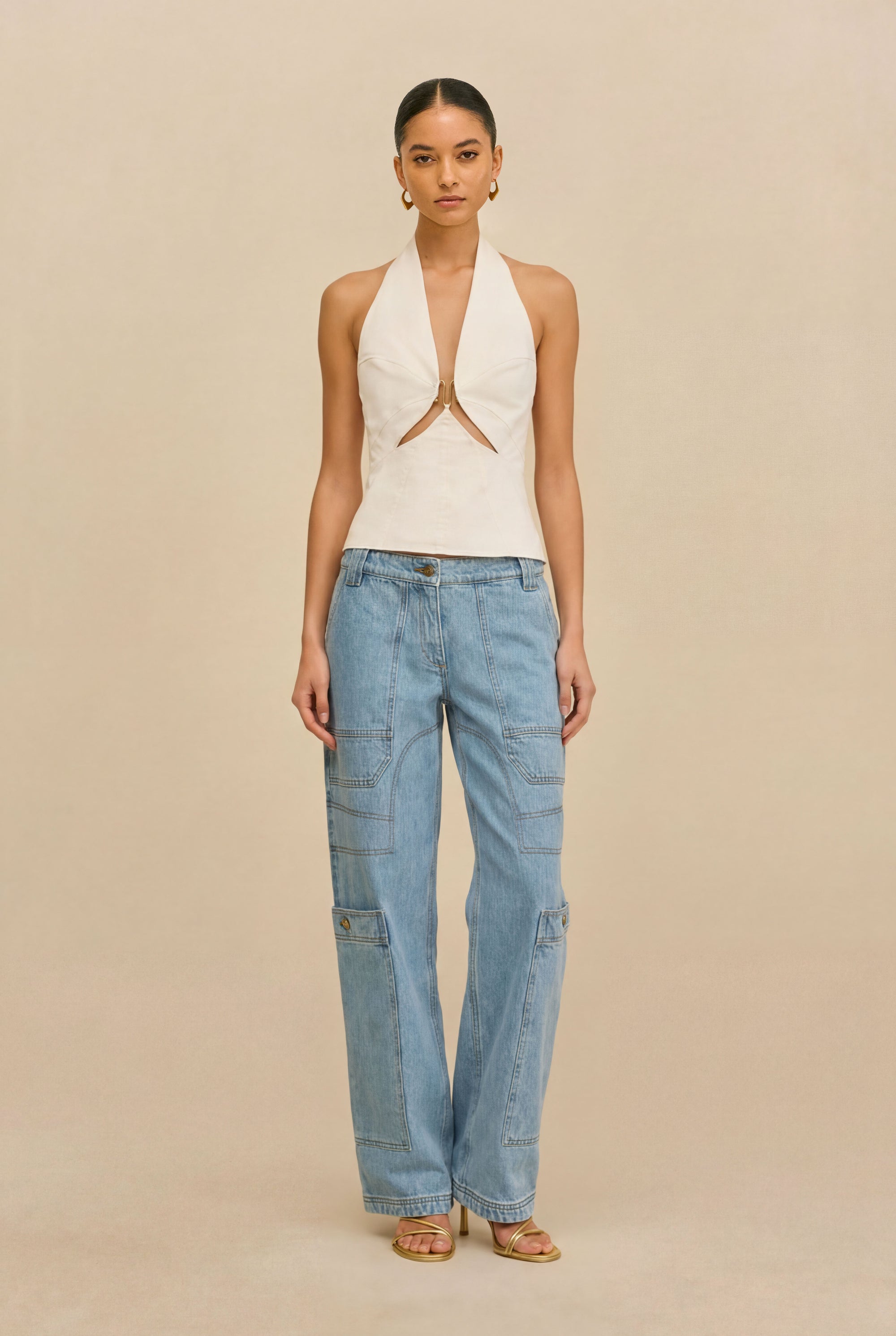 WYNN LOW RISE DENIM PANT - STONE WASH