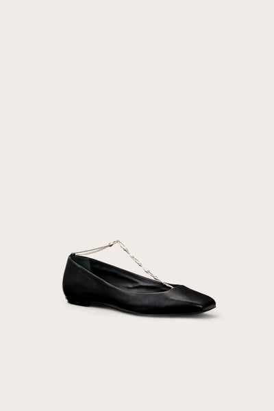 CLANE ASYMMETRY HOLE FLAT SHOES PUMPS 37 CML LEATHER
