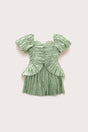 KIDS CHARLIQUE DRESS - SPEARMINT METALLIC