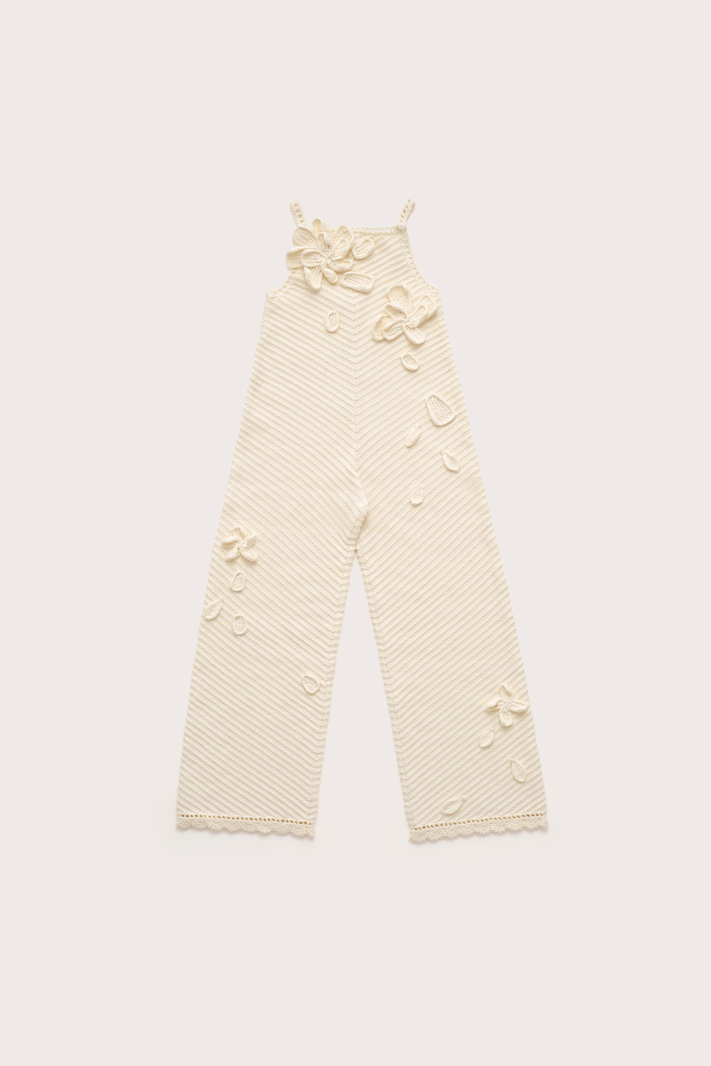 KIDS CHRYSANTHEMUM JUMPSUIT - OFF WHITE