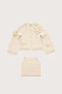 KIDS DAHLIE CARDIGAN SET  - OFF WHITE