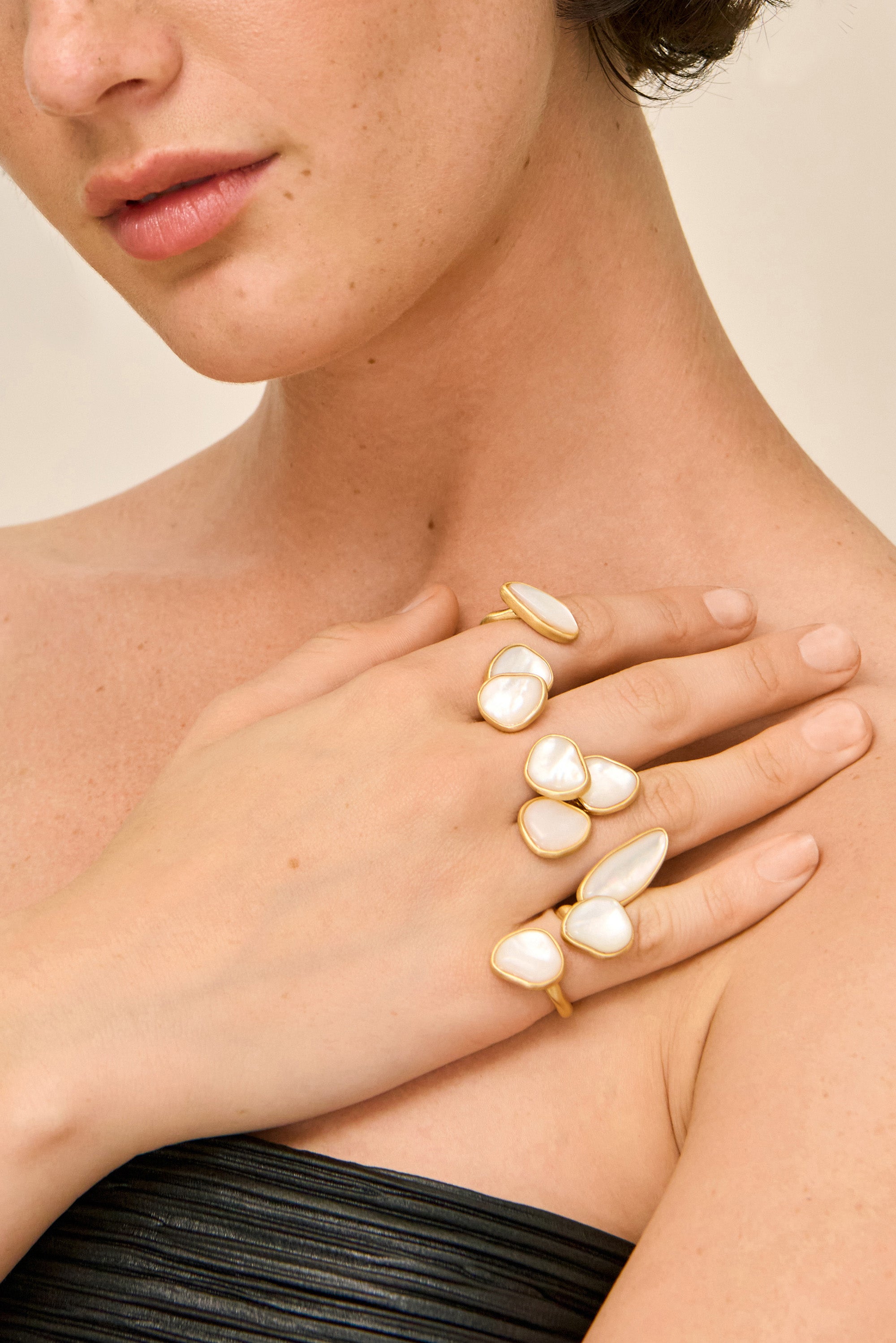 INA RING SET - MOTHER OF PEARL