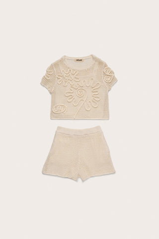 KIDS ILEANA TOP & BOTTOM SET - OFF WHITE