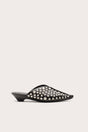 THE JASMIN STUDDED BABOUCHE MULE - BLACK