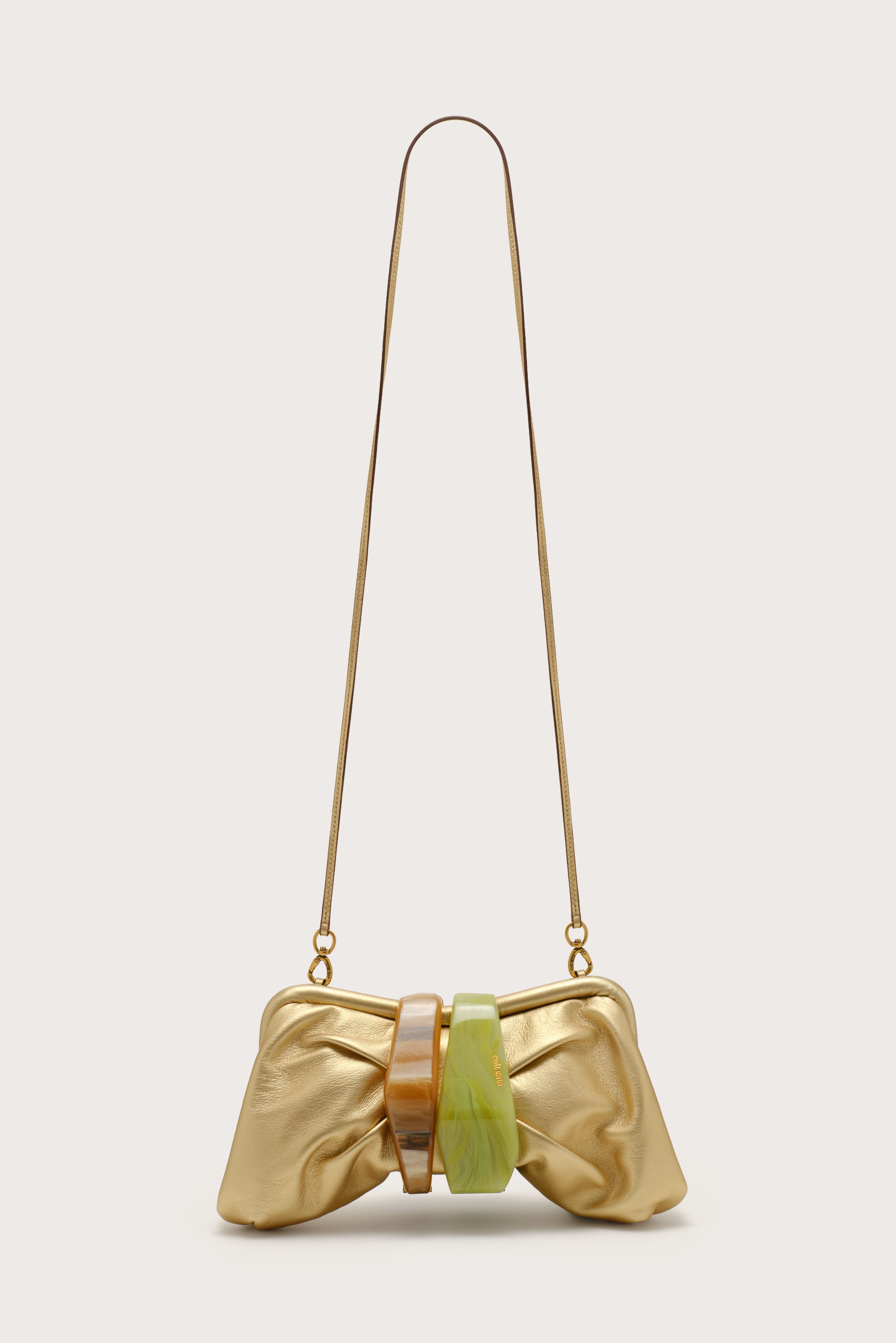 JULITA CONVERTIBLE CLUTCH - BRASS
